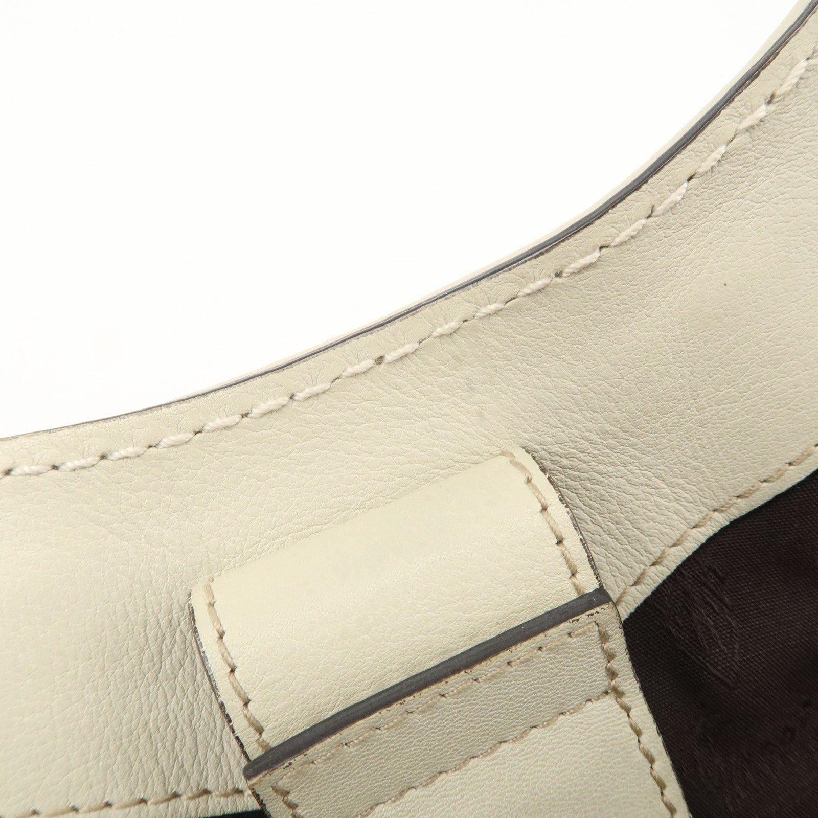 GUCCI Sukey Guccissima Leather Tote Bag Hand Bag Ivory 211944 Used