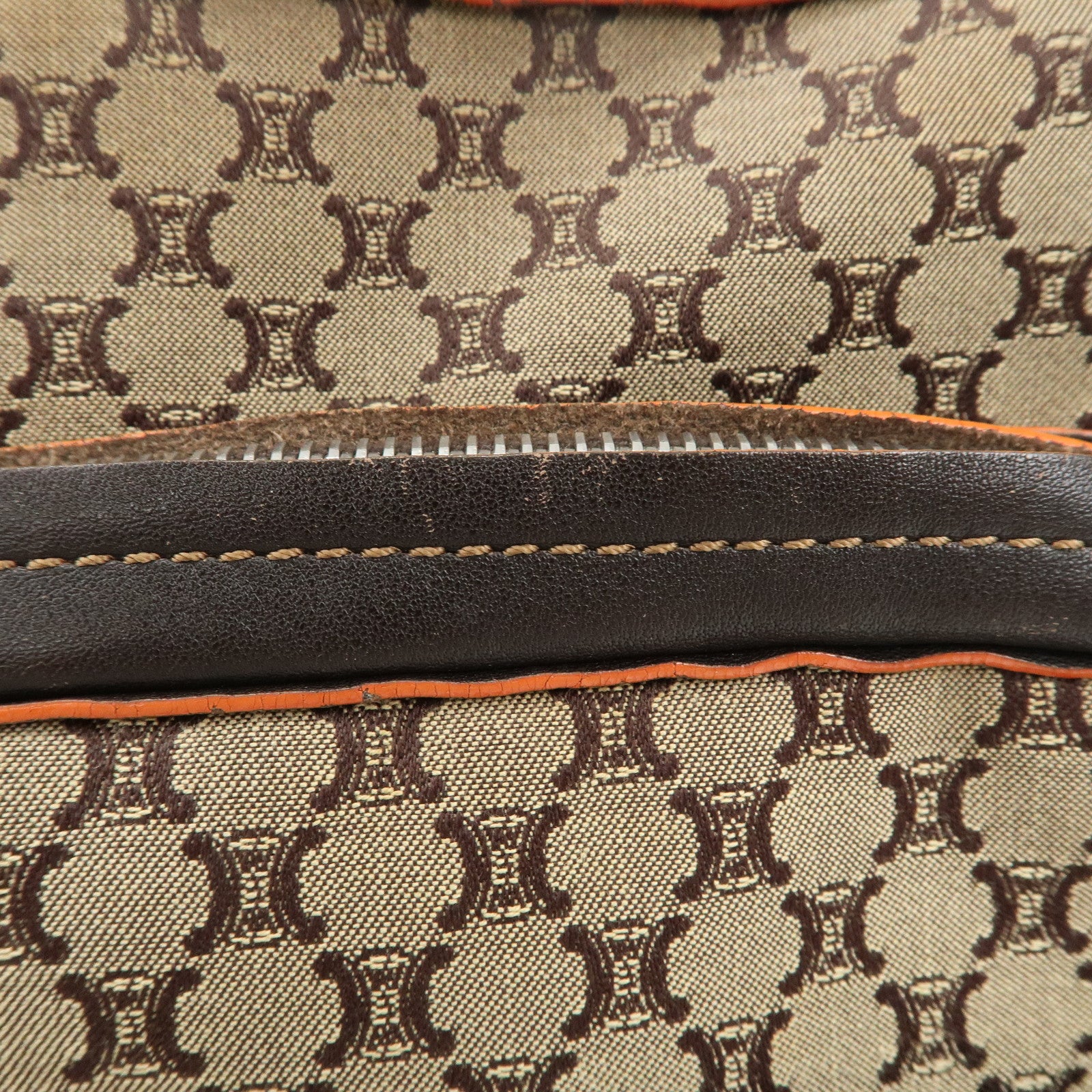 CELINE Macadam Leather Canvas Shoulder Bag Crossbody Bag Used