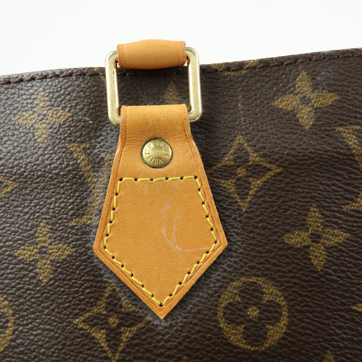 Louis Vuitton Monogram Sac Plat Tote Bag Hand Bag Brown M51140
