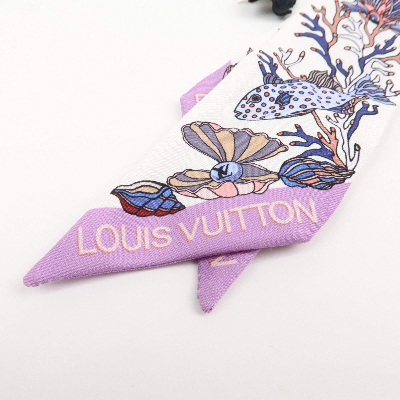 Louis Vuitton Sea of Love Bandeau BB Silk 100% Scarf White M73873