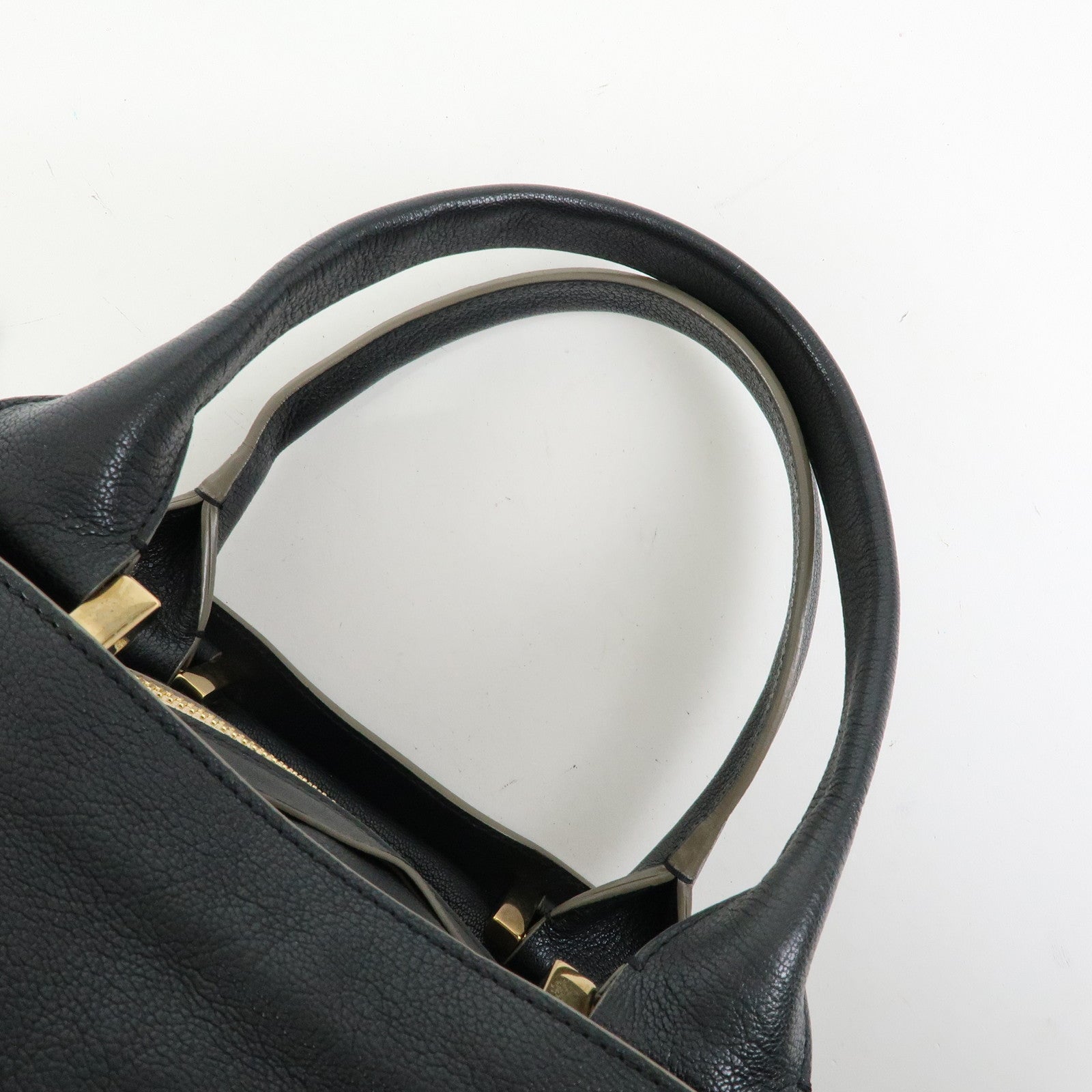 Chloe Dalston Leather Boston Bag Hand Bag Black