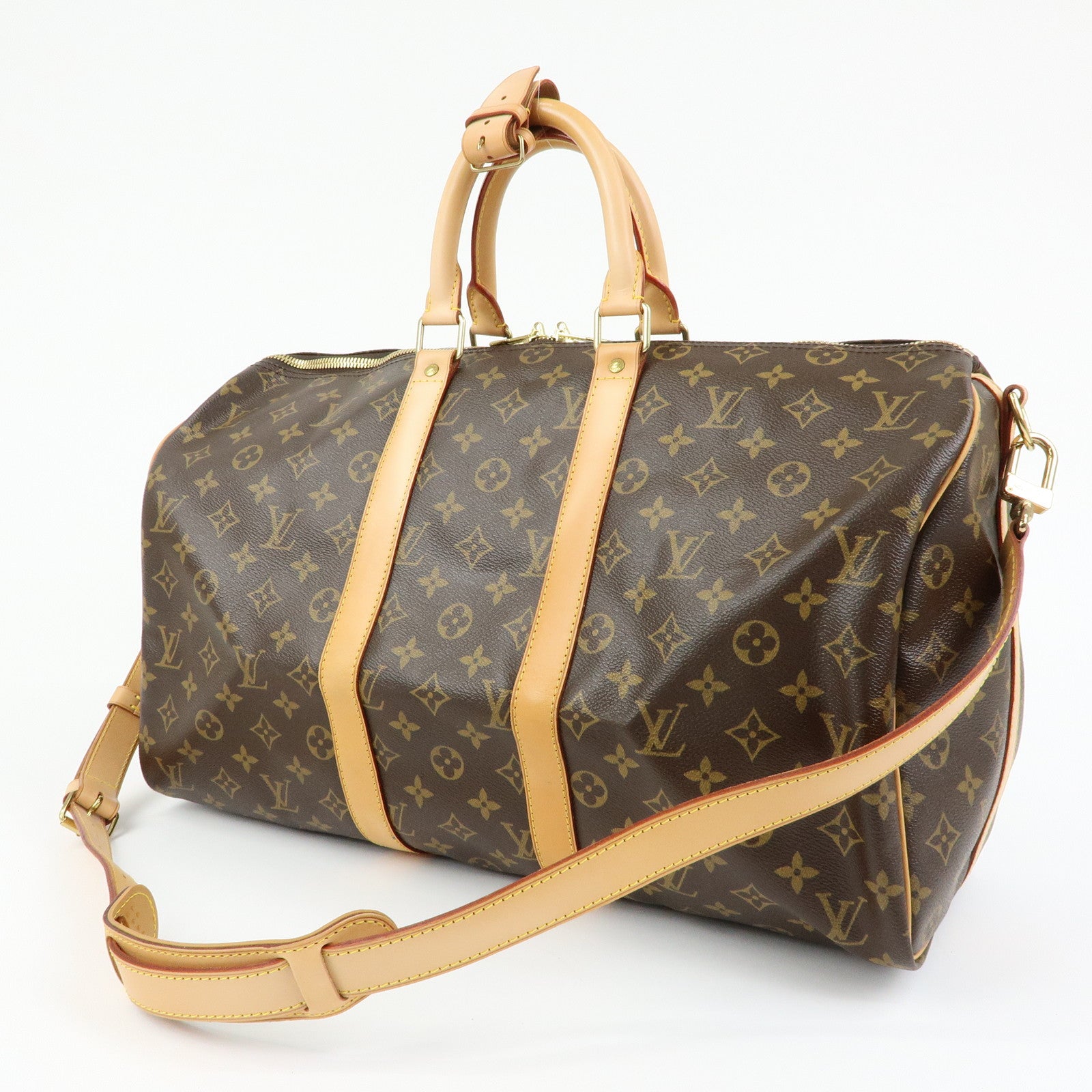 Louis Vuitton Monogram Keep All Bandouliere 45 Boston Bag M41418