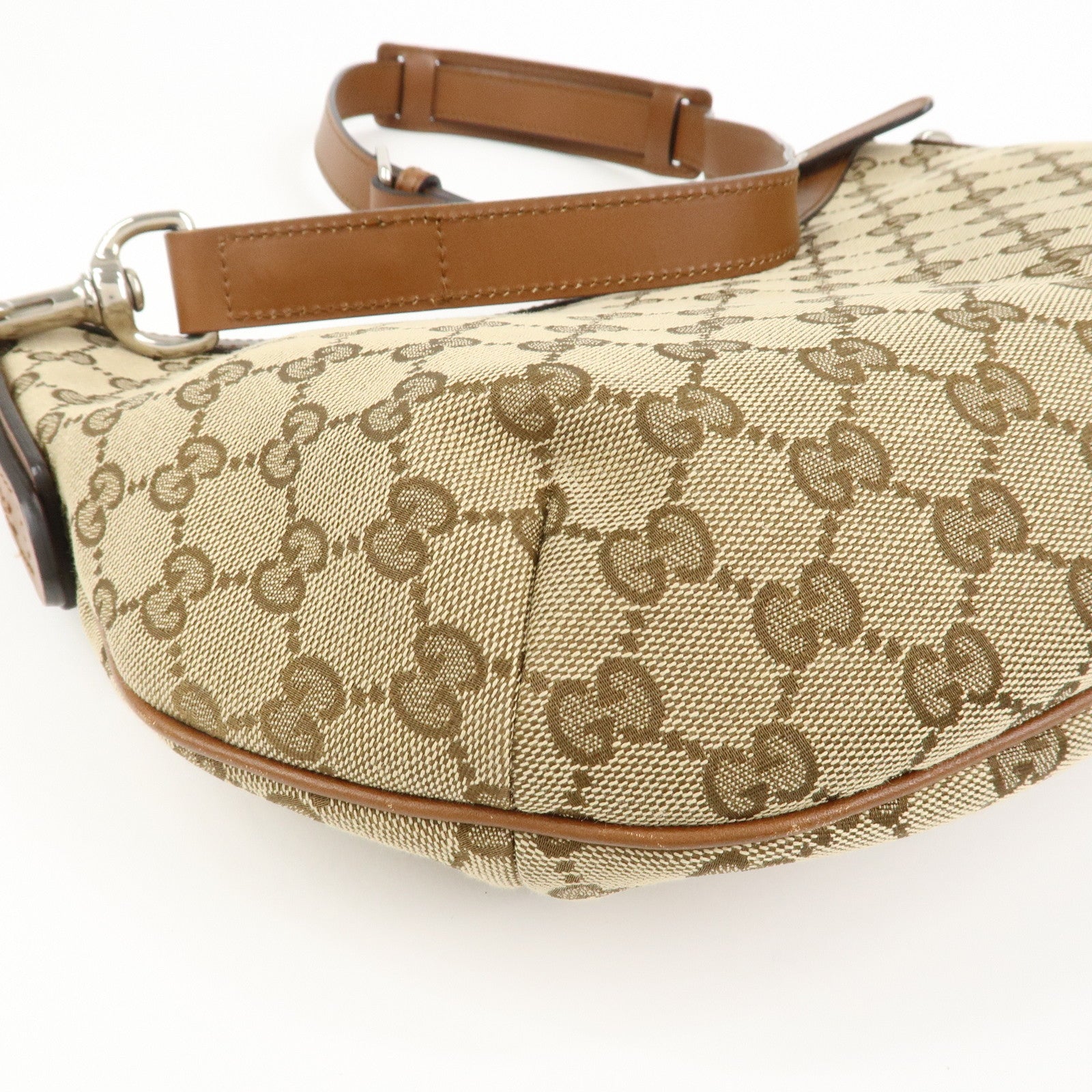 GUCCI Sherry GG Canvas Leather Shoulder Bag Beige Brown 353399