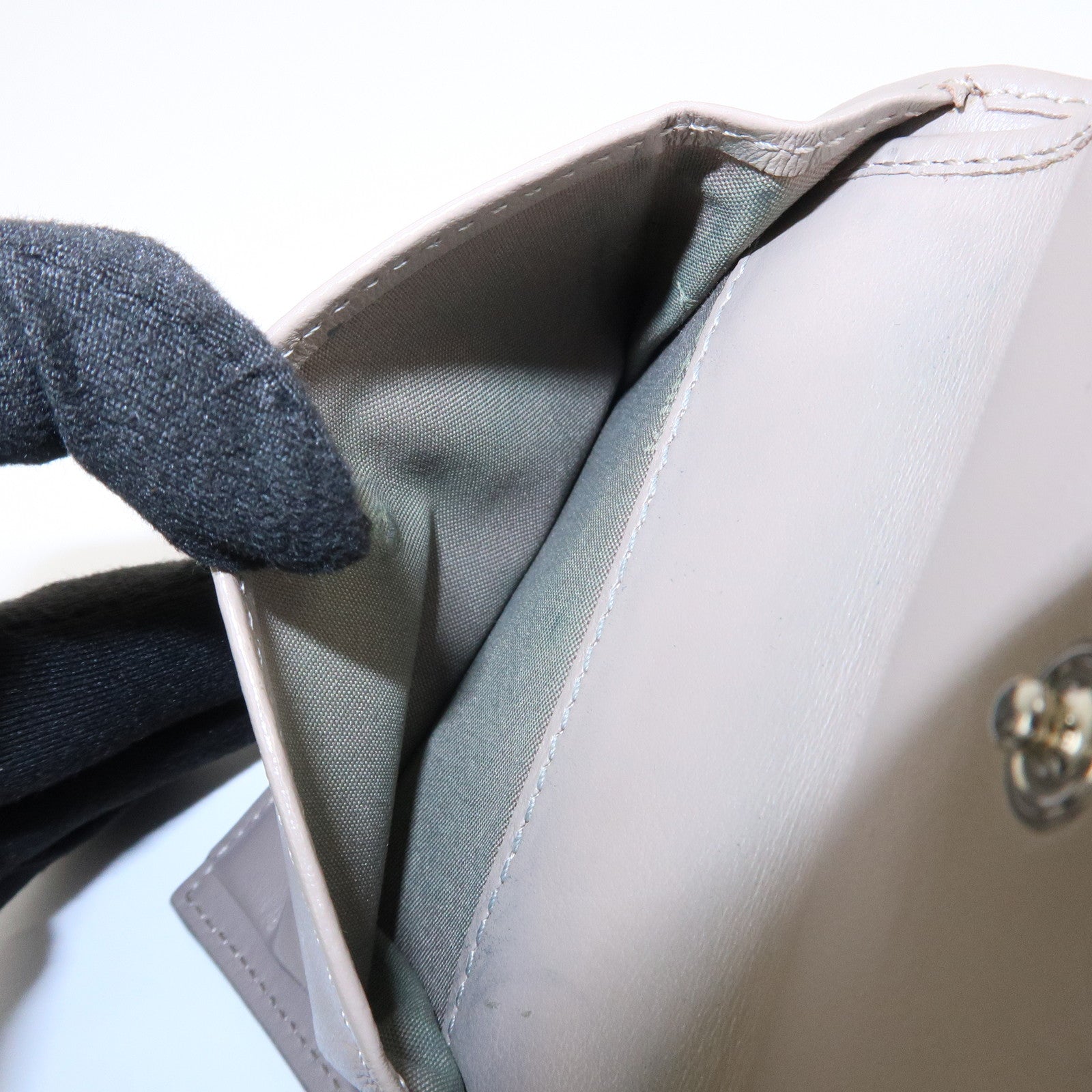 FENDI Leather Bi-fold Compact Wallet Brown 8M0387