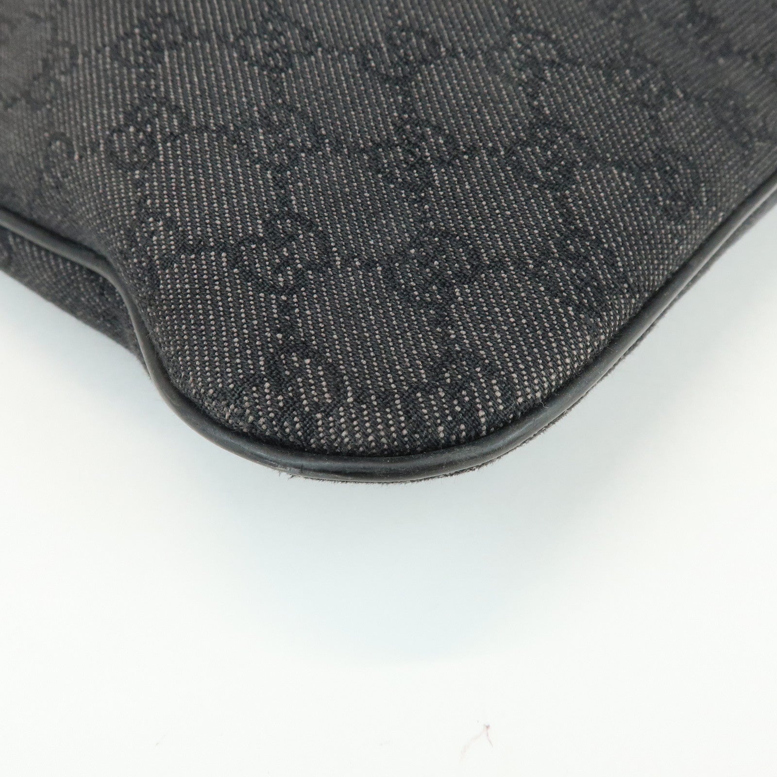 GUCCI GG Monogram GG Denim Shoulder Crossbody Bag Black 190628