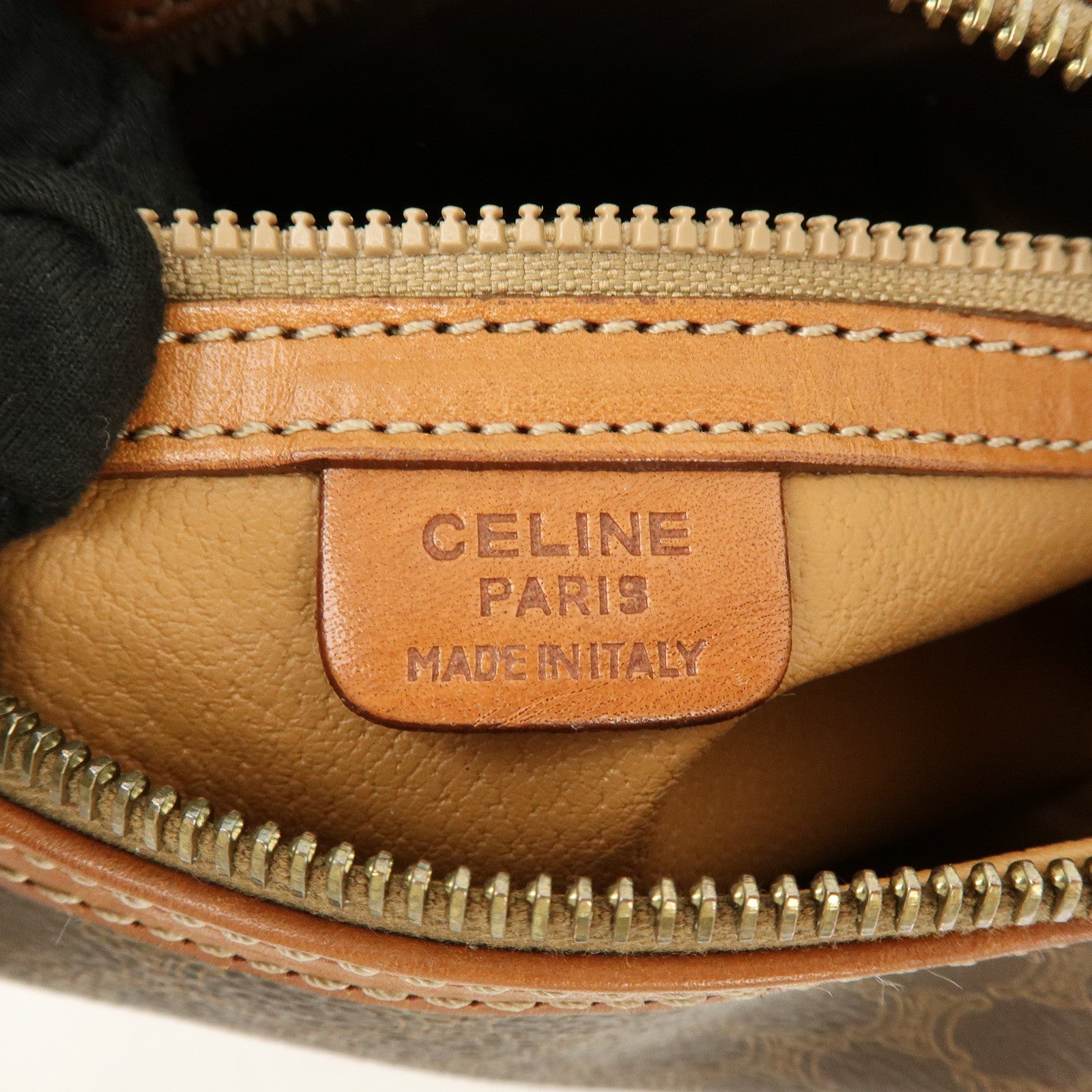 CELINE Macadam PVC Leather Shoulder Bag Hand Bag Brown