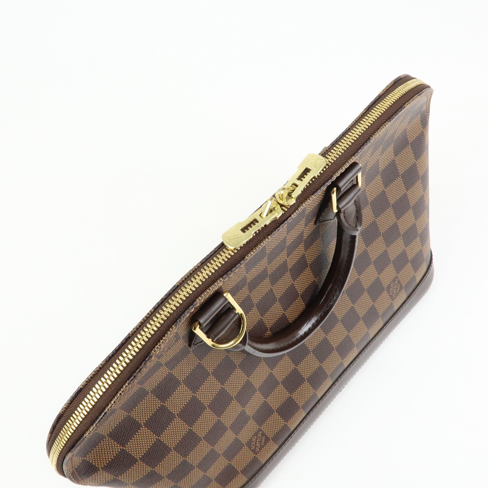 Louis Vuitton Damier Canvas Leather Alma PM Hand Bag Brown N51131