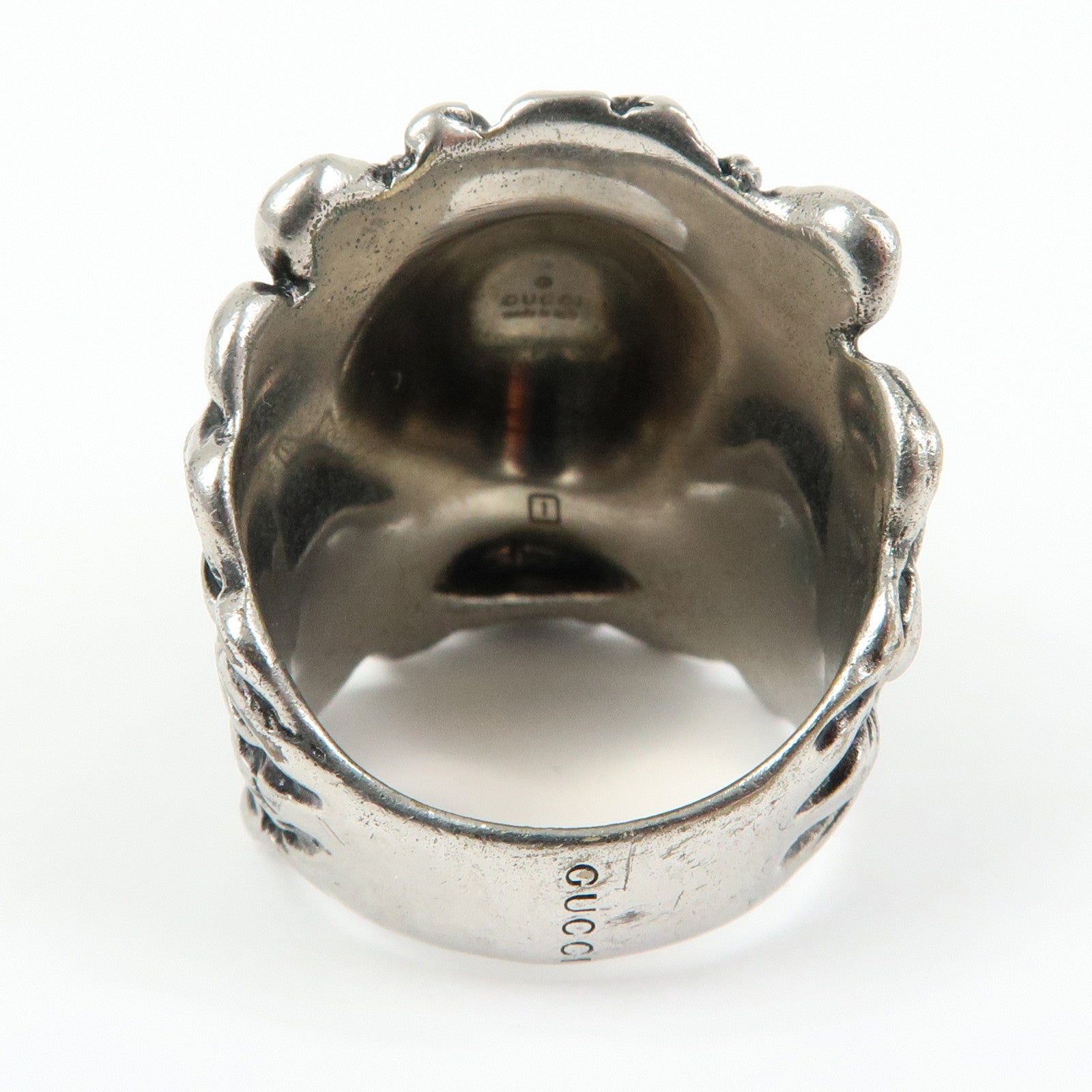 GUCCI Lion Head Metal Ring Silver #19 US9 EU58 HK19