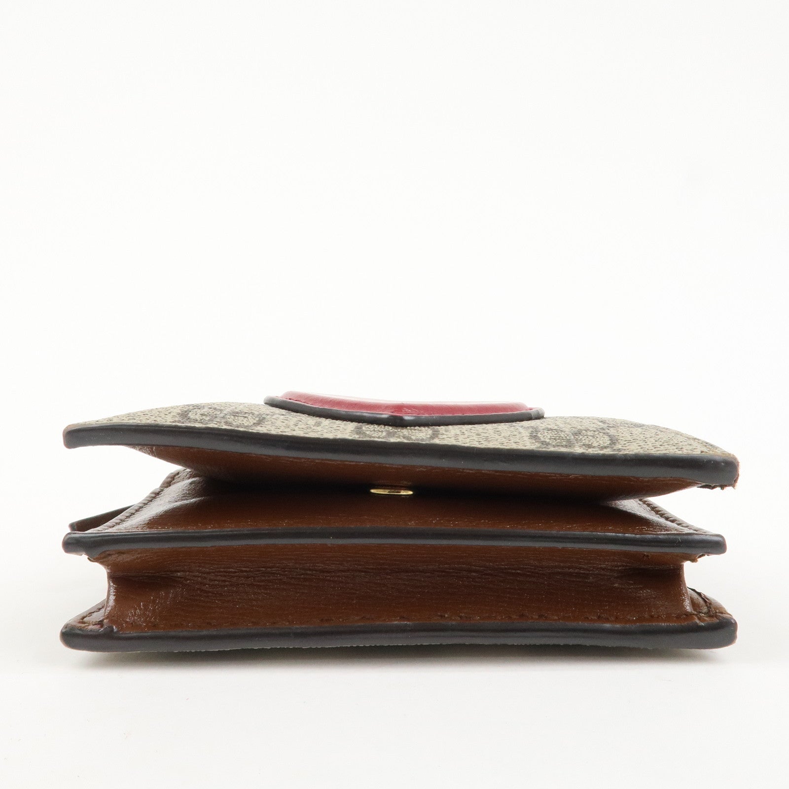 GUCCI GG Supreme Leather Heart Bi-fold Compact Wallet 648848 Used