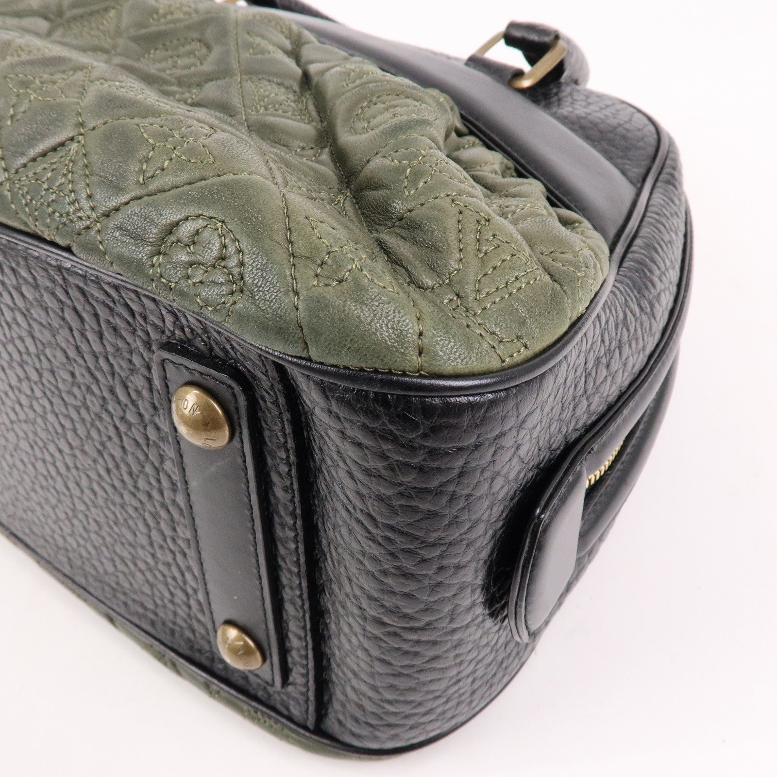 Louis Vuitton Monogram Vienna Mitsy Lamb Skin Hand Bag Khaki M95103