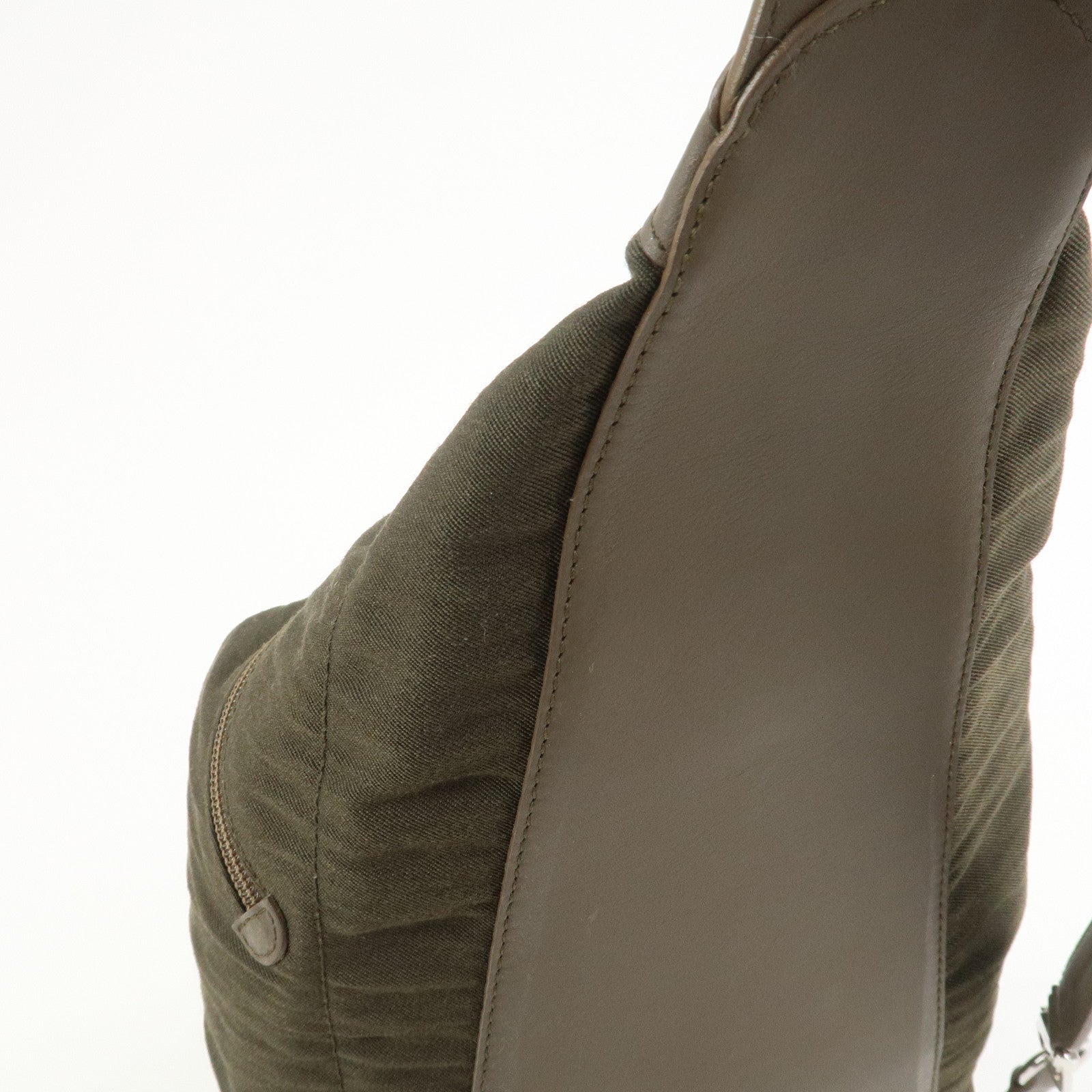 LOEWE Anagram Canvas Leather Backpack Rucksuck Khaki Brown