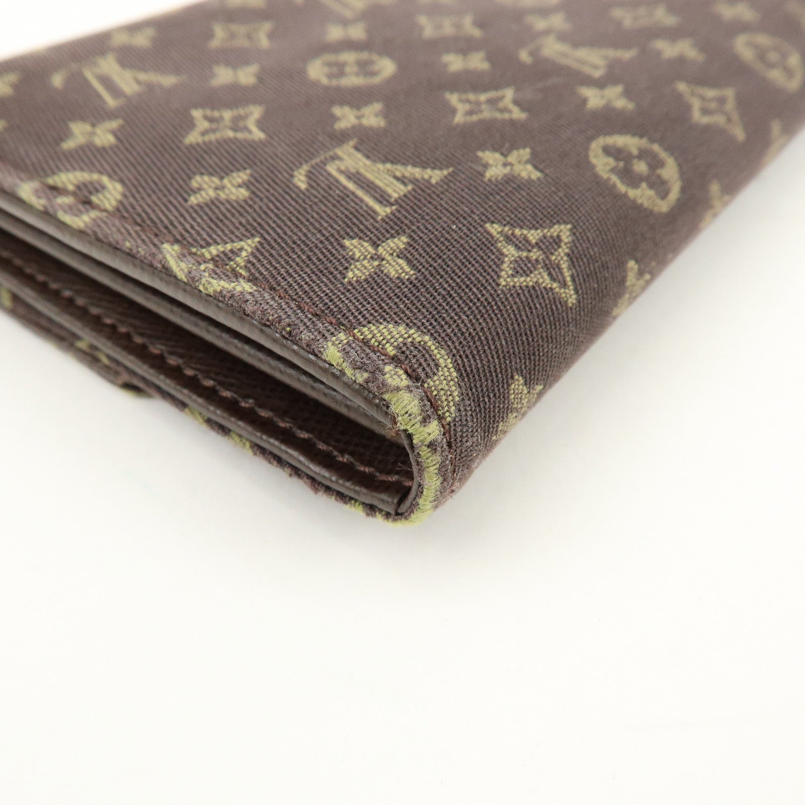 Louis Vuitton Monogram Mini Lin Canvas Long Wallet Brown M95234