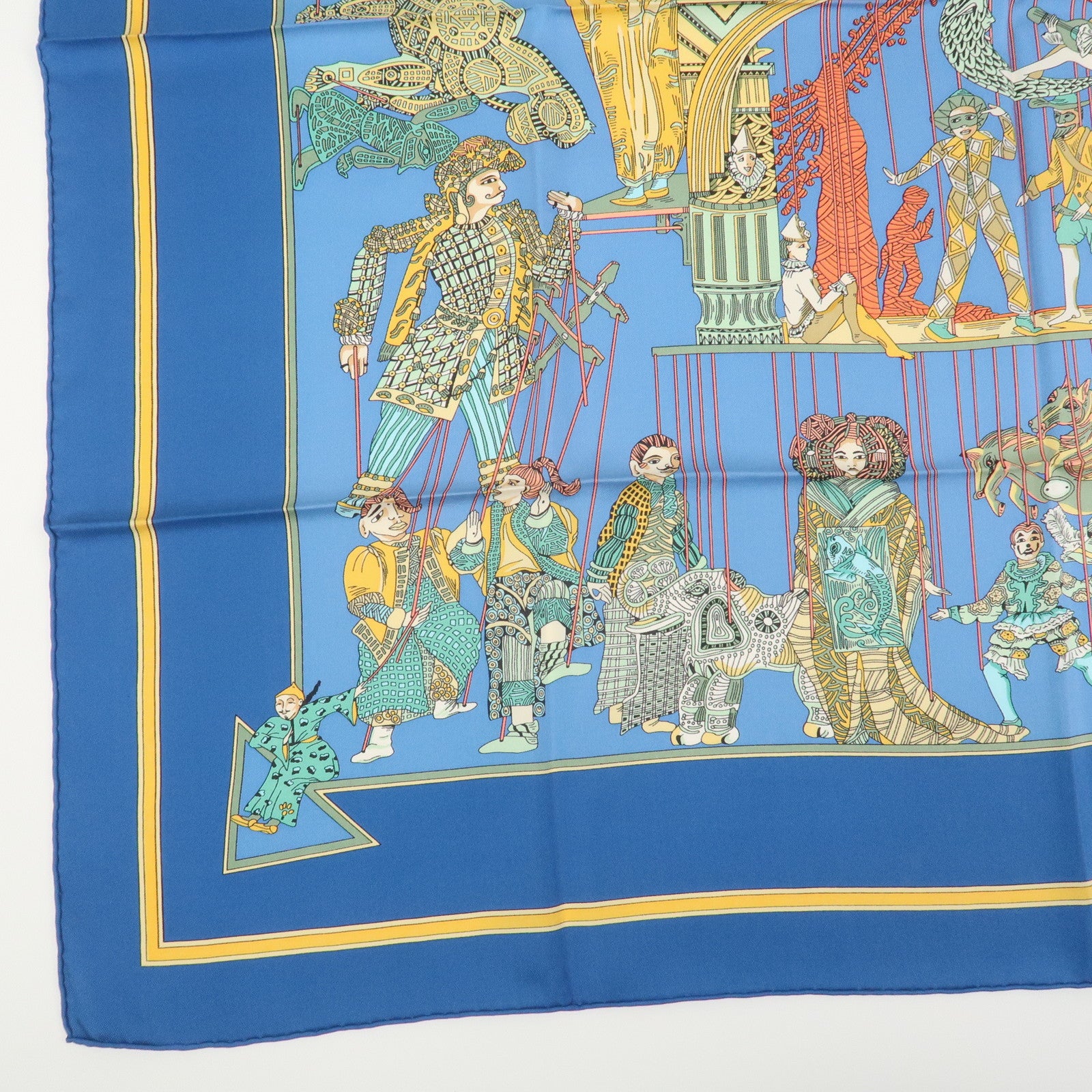 HERMES Carre 90 Silk 100% Scarf LE TEMPS des MARIONNETTES