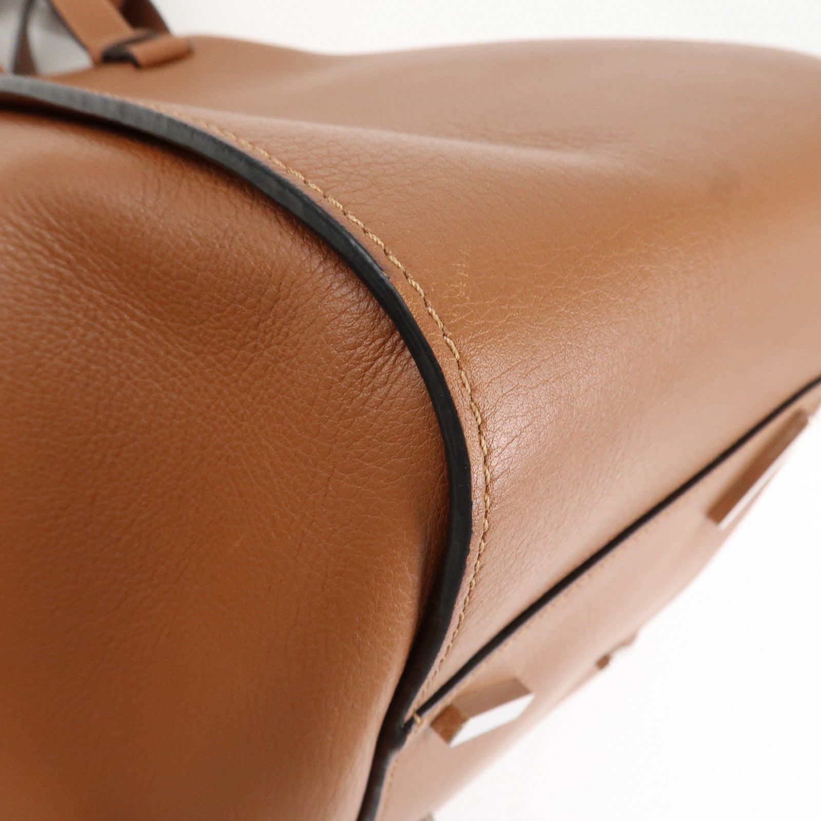 LOEWE Anagram Leather Hammock Small Shoulder Bag Tan Brown