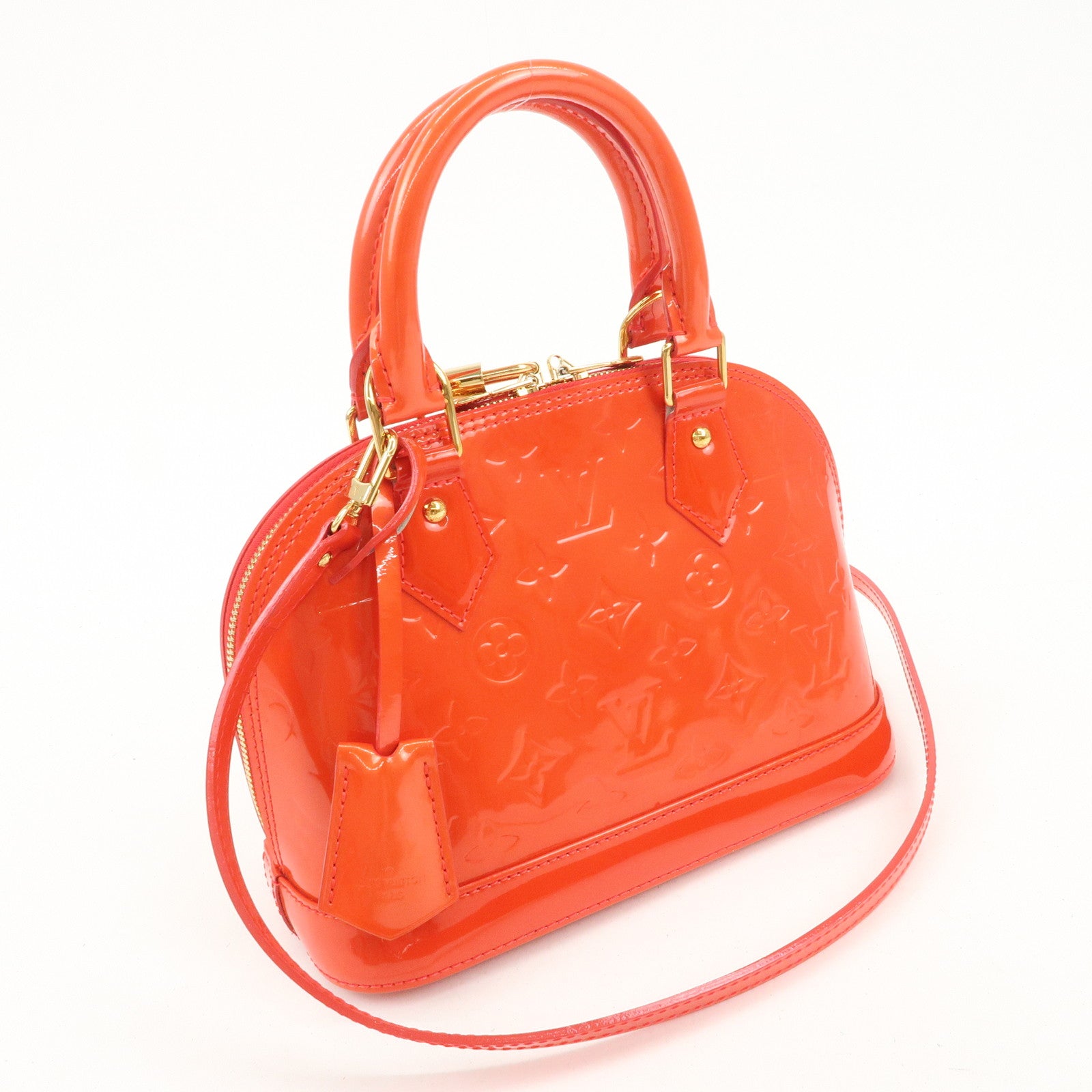Louis Vuitton Monogram Vernis Alma BB 2Way Hand Bag Rouge M91698 Used