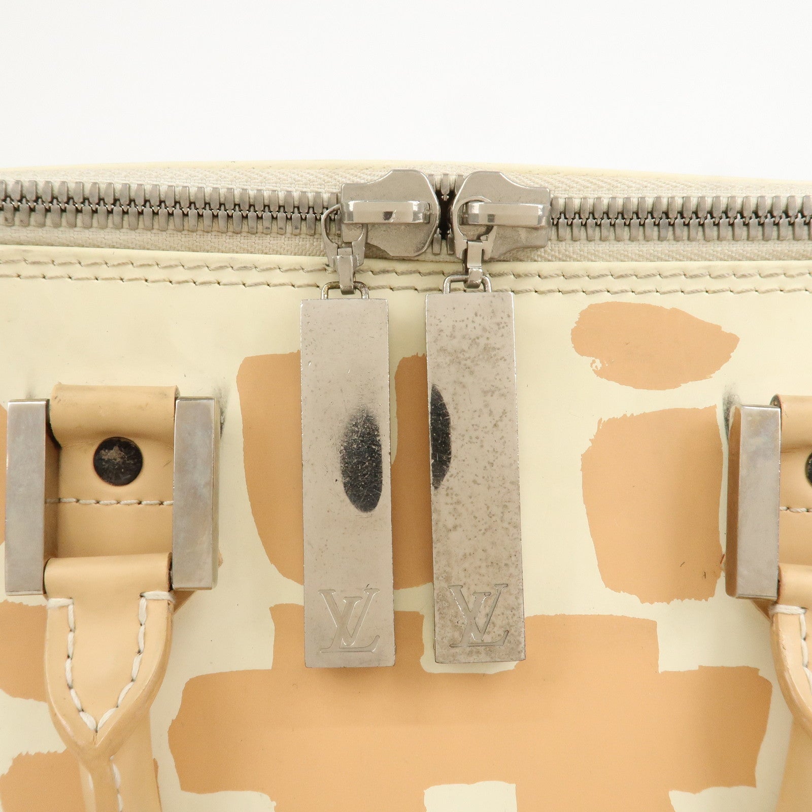 Louis Vuitton Graffiti Alma Horizontal Leather Hand Bag Beige M92176