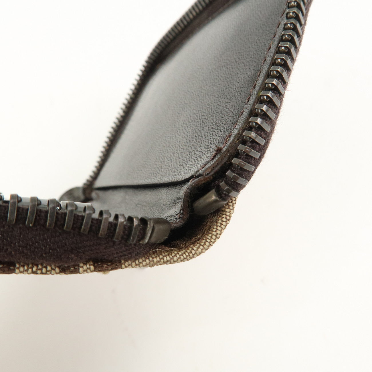 FENDI Zucca Canvas Leather 6 Ring Zippy Key Case Beige 8AP000