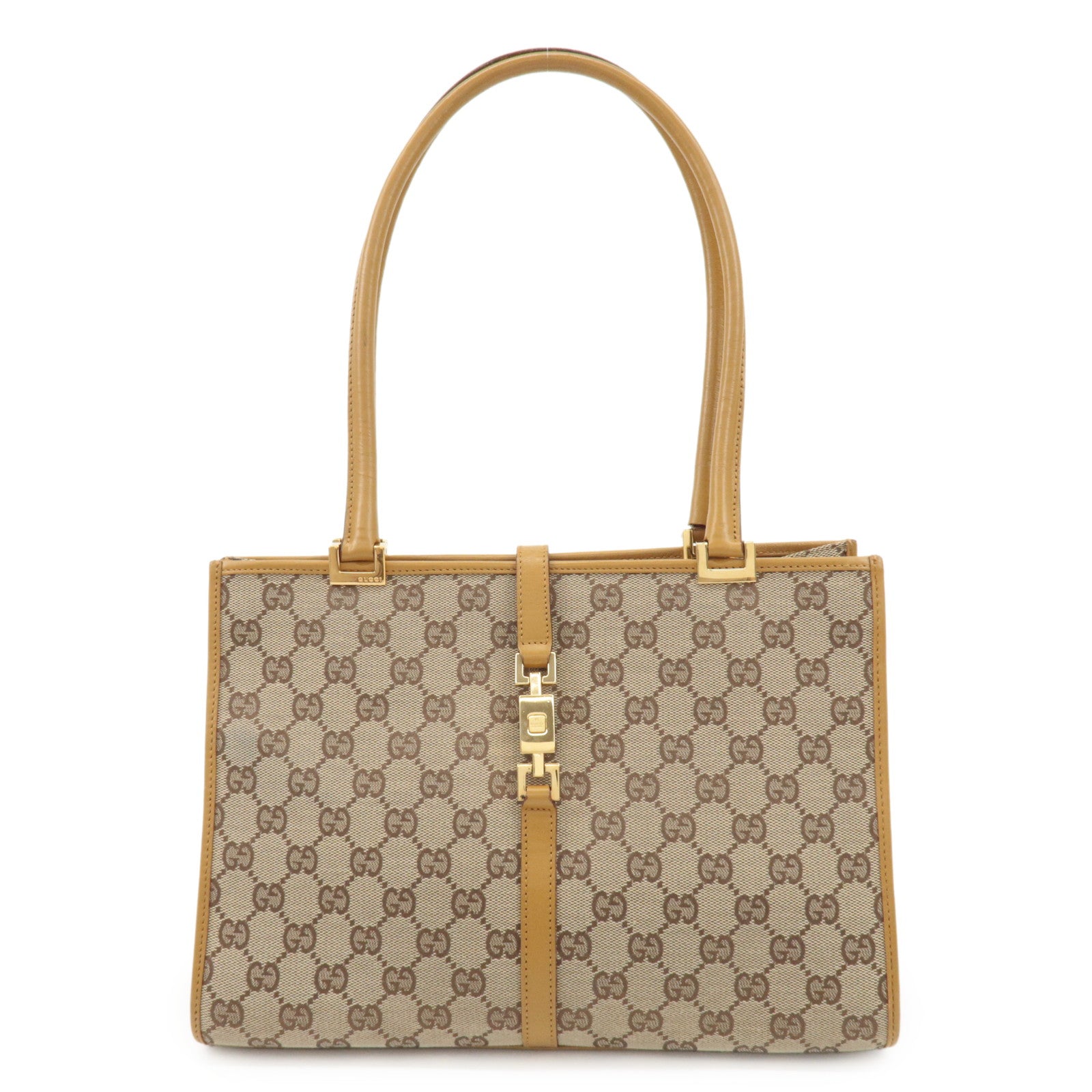 GUCCI Jackie Leather Shoulder Bag Tote Bag Beige 002.1073 Used