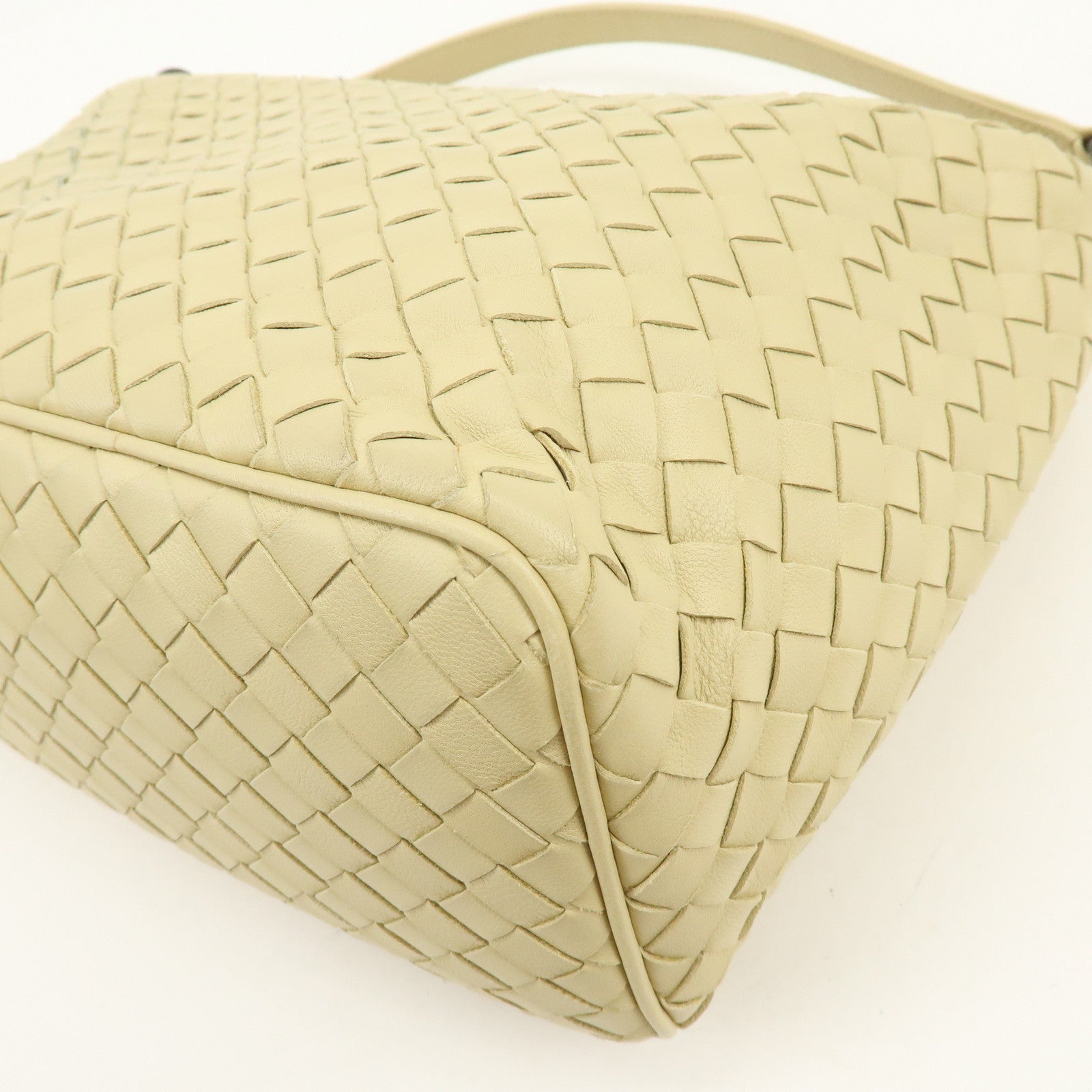 BOTTEGA VENETA Hobo Intrecciato Leather Shoulder Bag Beige 239988