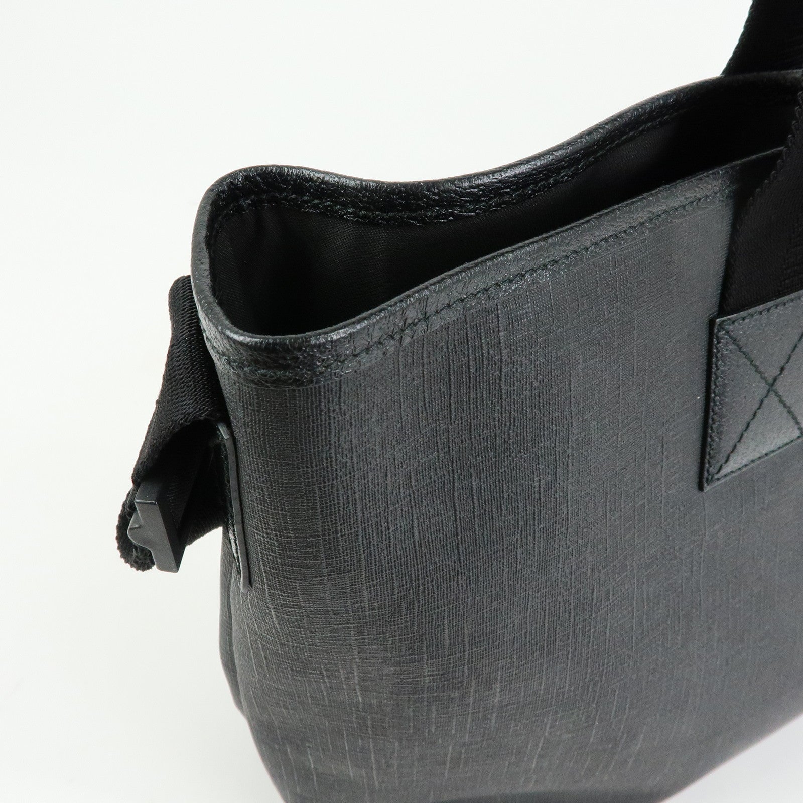 GUCCI PVC Leather 2Way Bag Shopping Bag Tote Bag Black 231860