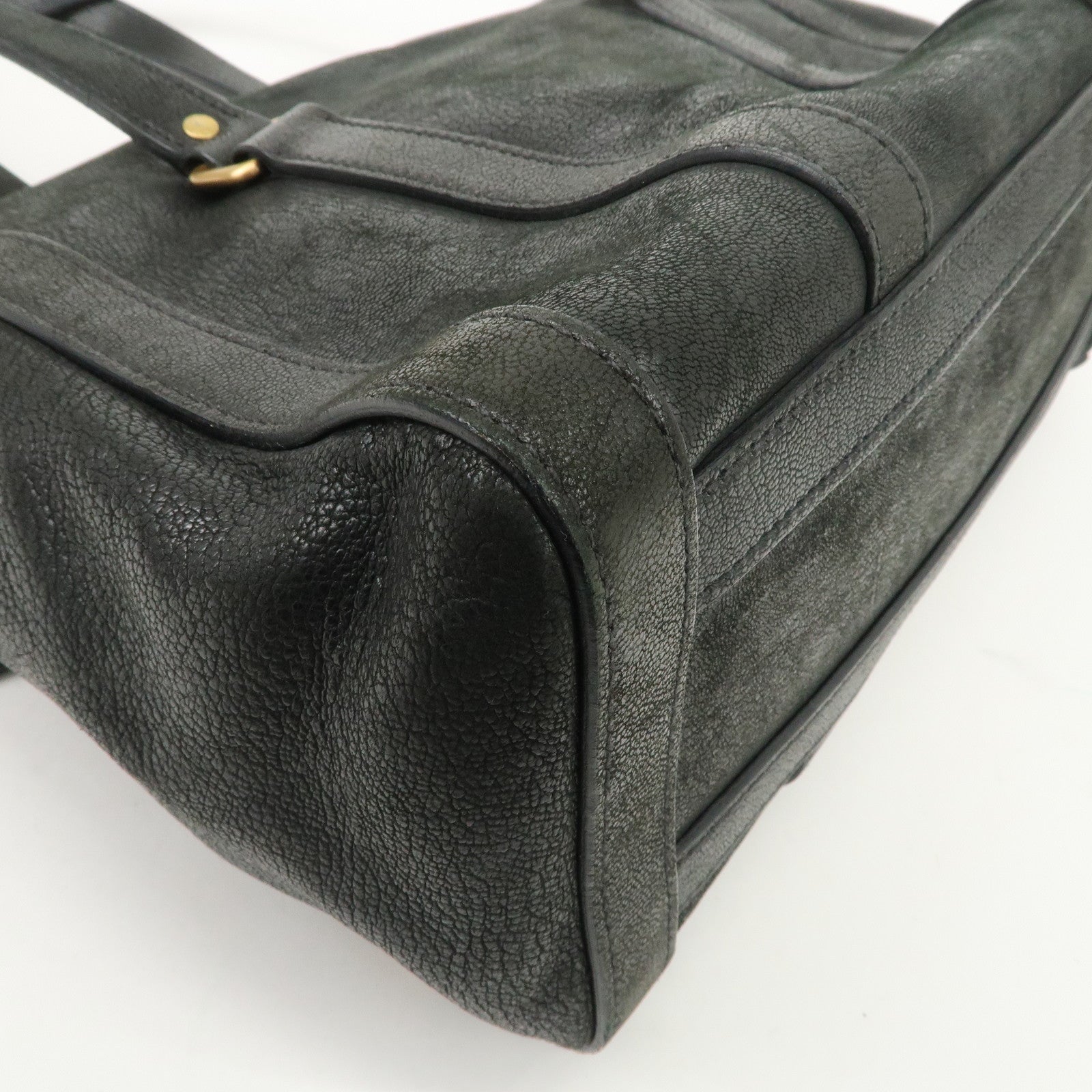 PRADA Leather Shoulder Bag Hand Bag Black BR3027 Used