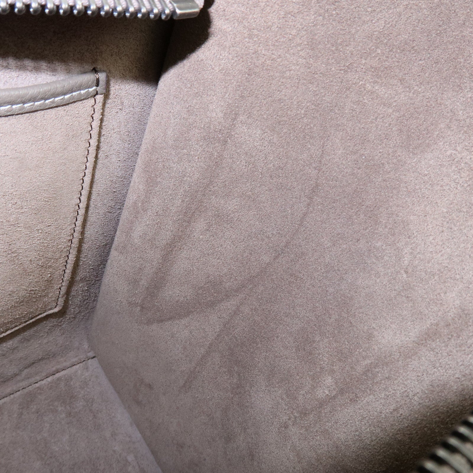 CELINE Luggage Micro Shopper Leather Hand Bag Tote Bag Gray