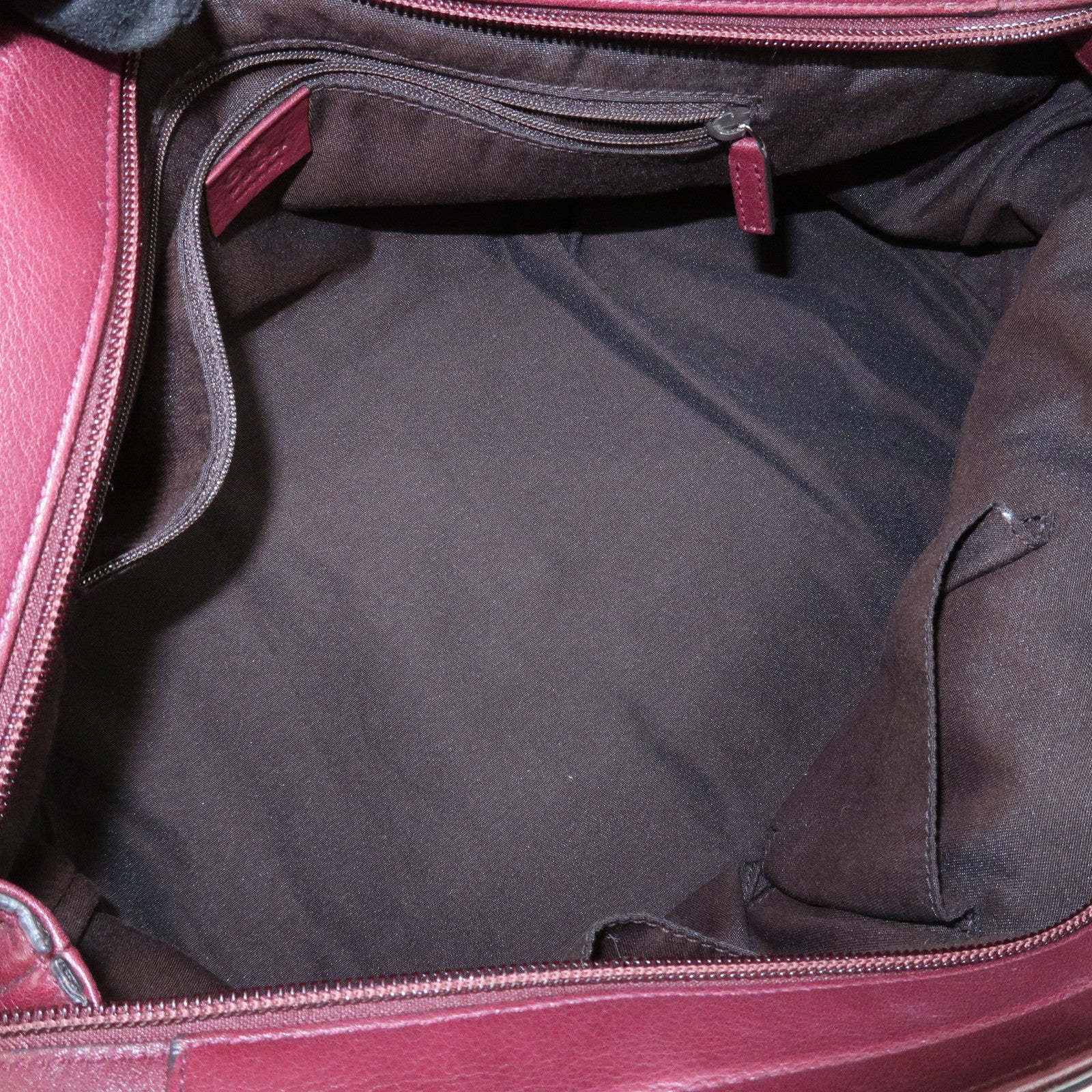 GUCCI Bamboo Guccissima Leather 2Way Bag Hand Bag Wine Red 355772