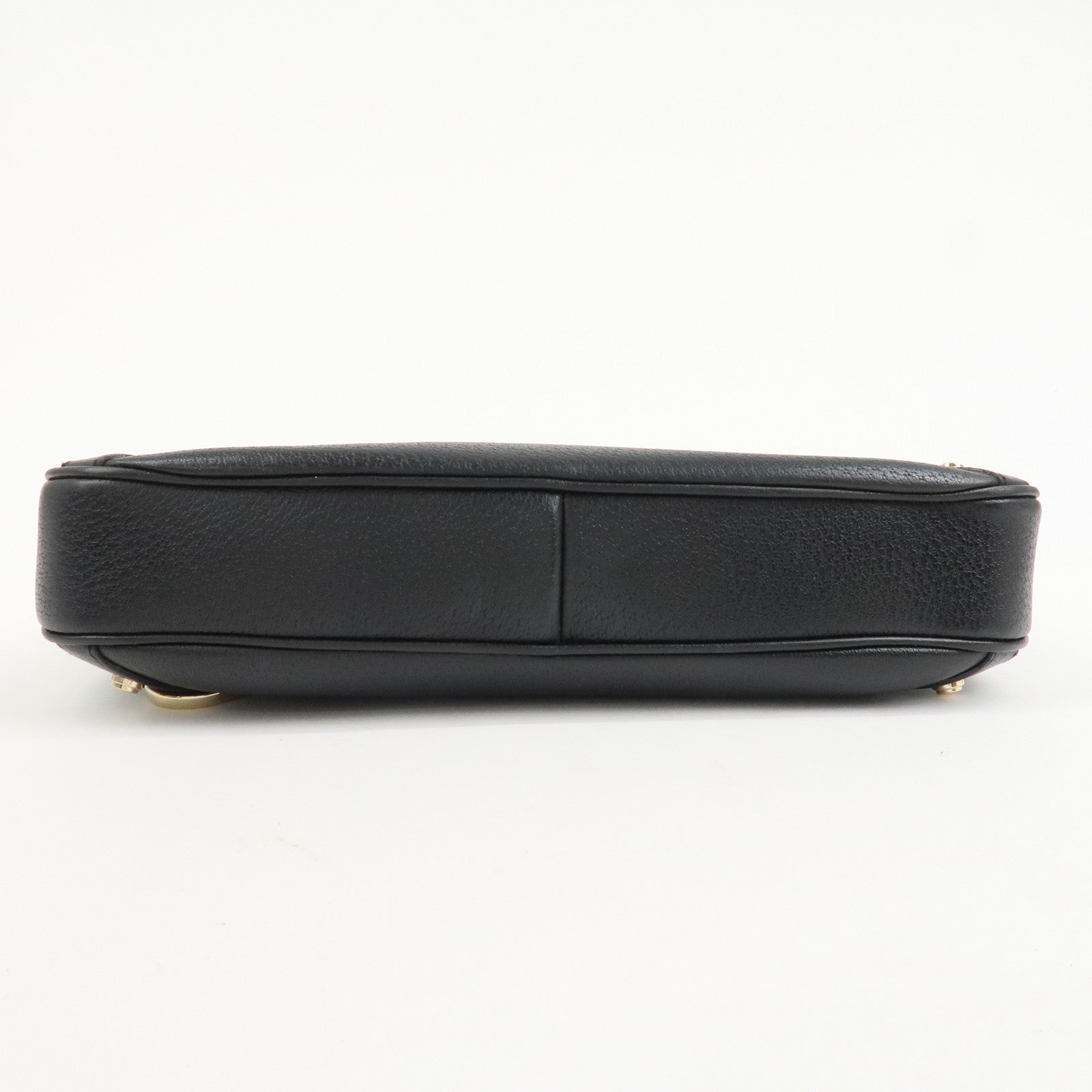 GUCCI Abbey GG Canvas Leather Shoulder Bag Black 130738