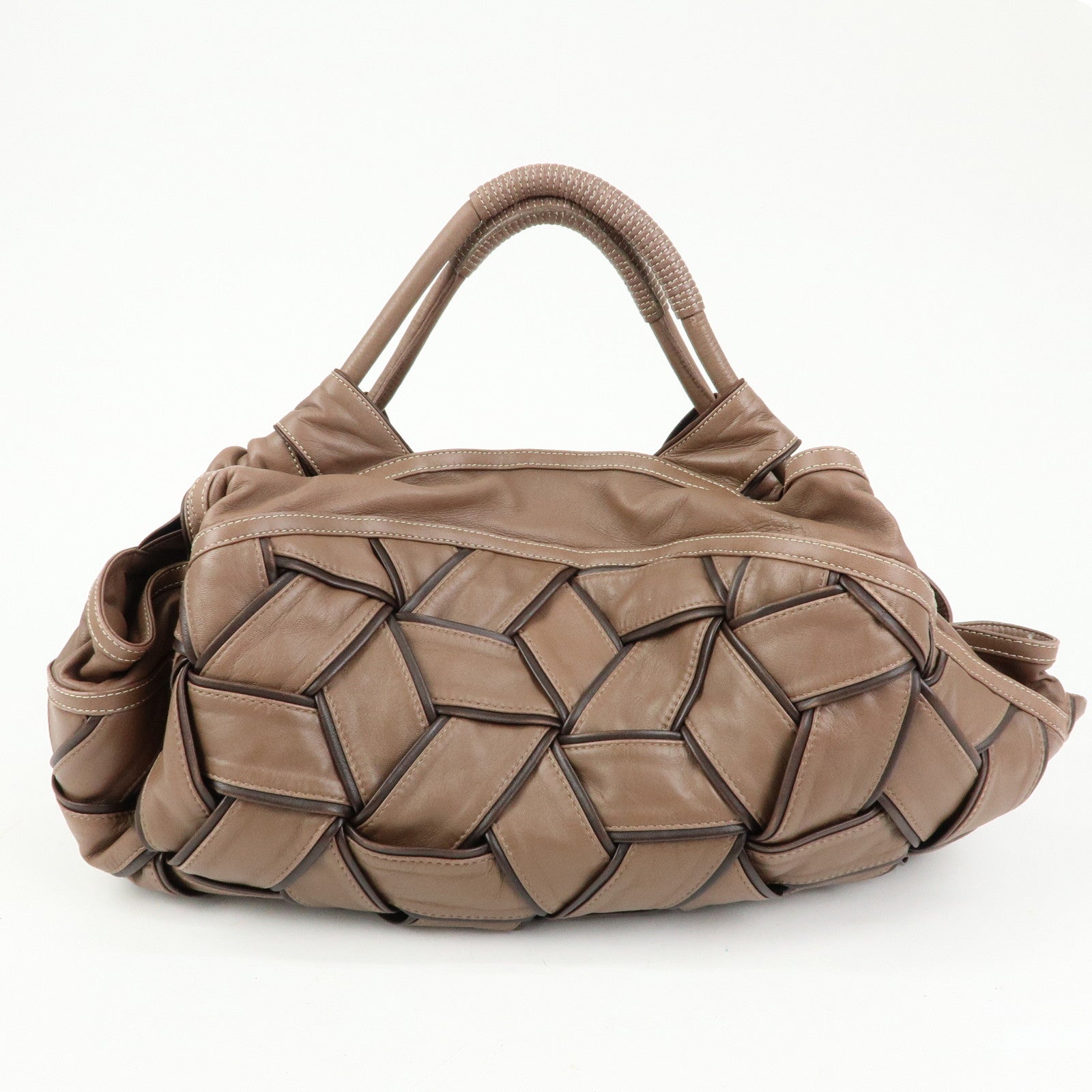 LOEWE Anagram Nappa Aire Leather Hand Bag Tote Bag Brown