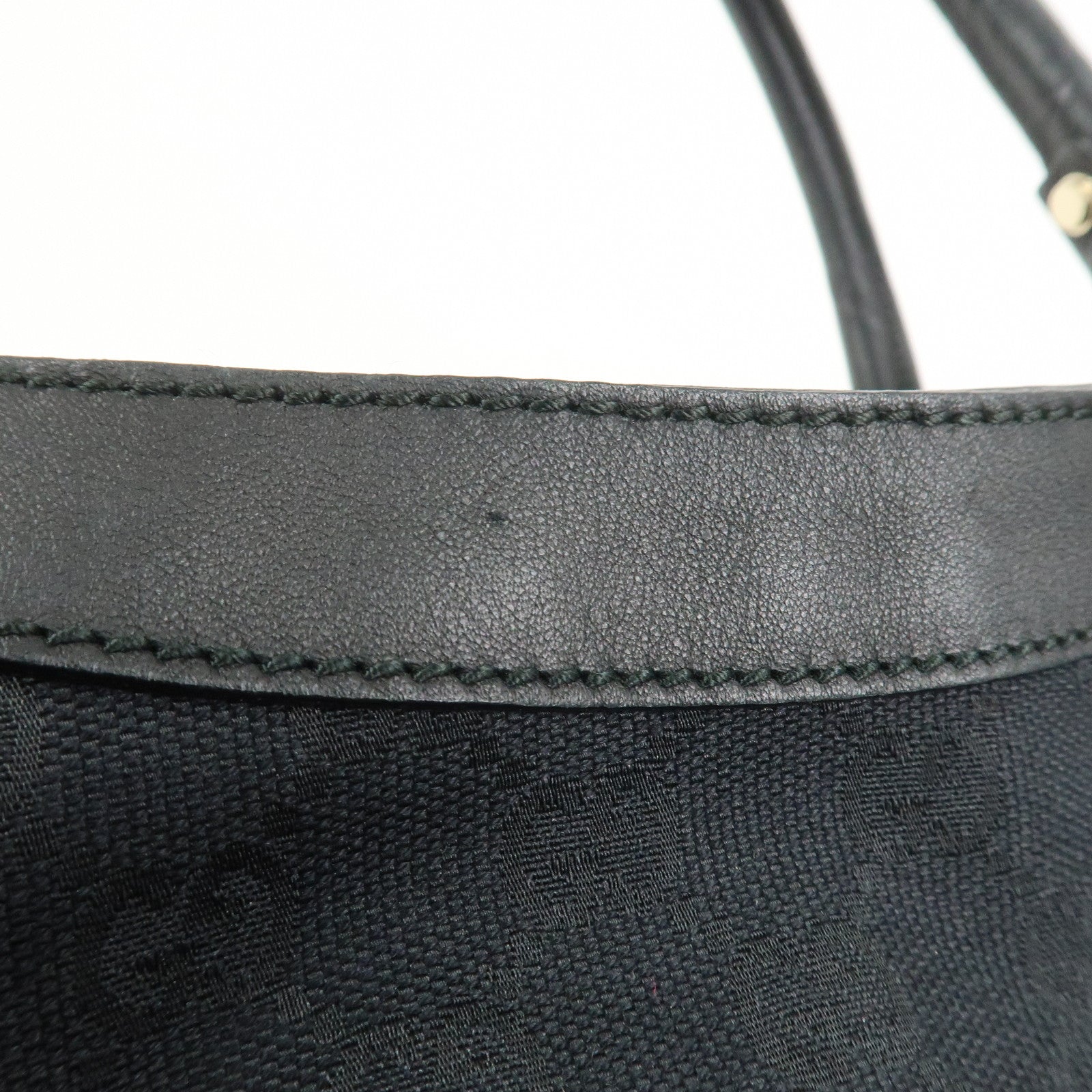 GUCCI Abbey GG Canvas Leather Shoulder Bag Hand Bag Black 189835