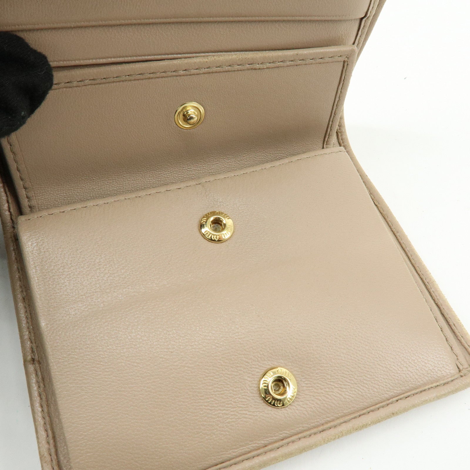 MIU MIU Set of 3 Leather Wallet Key Case Pink Black Light Brown