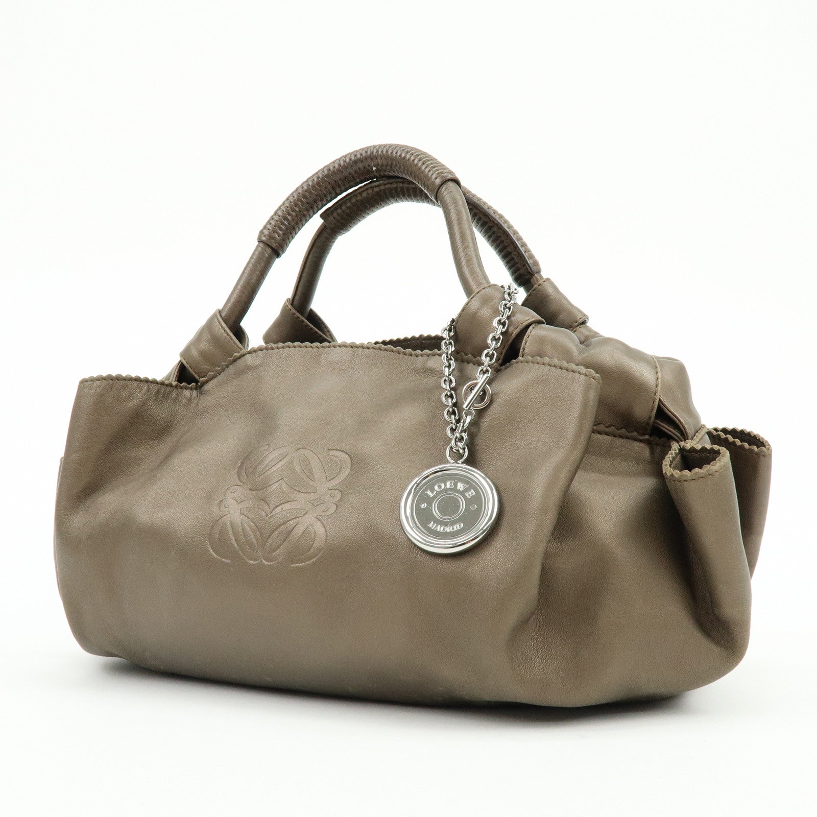 LOEWE Anagram Nappa Aire Nappa Leather Hand Bag Brown