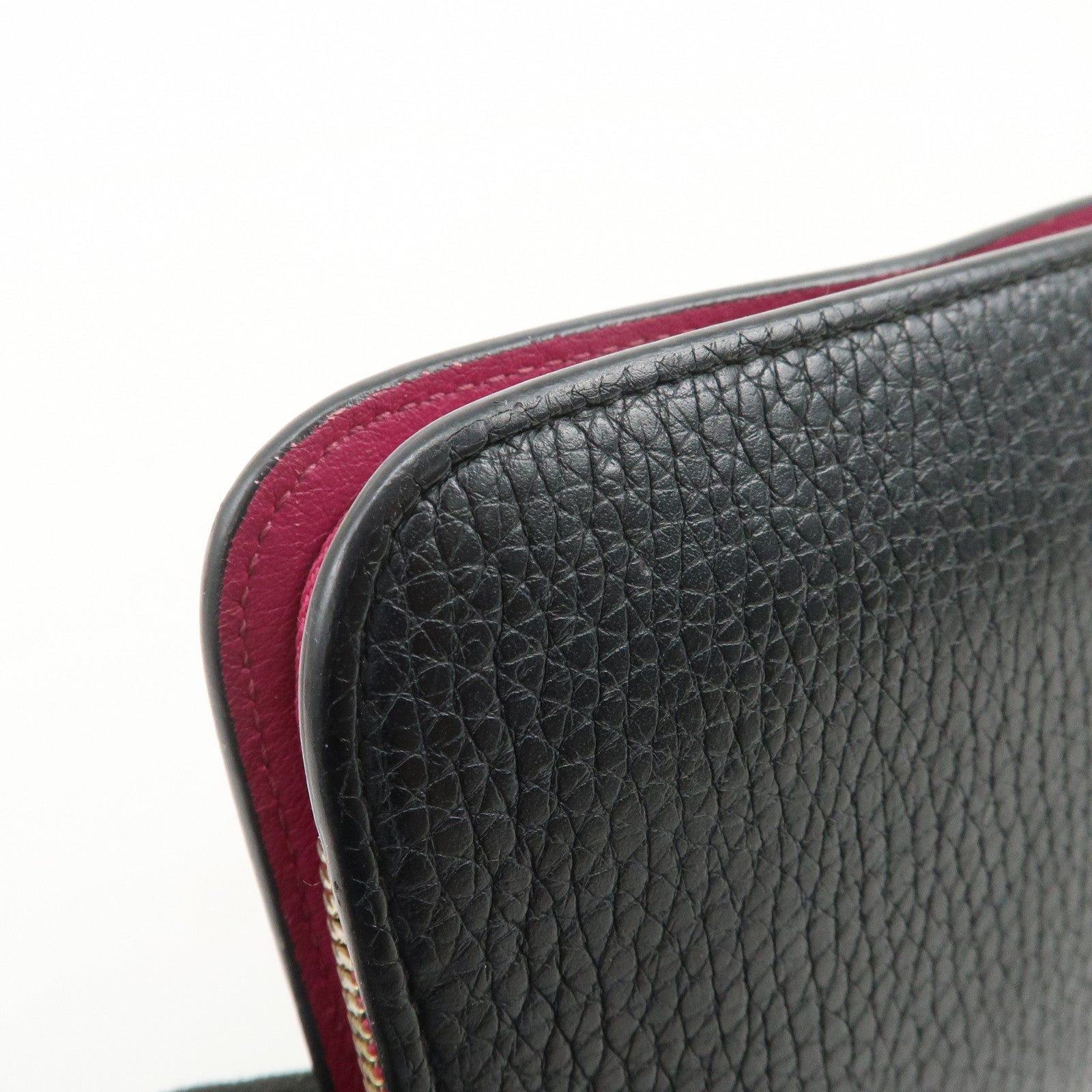 Christian Dior Diorissimo Round Zippy Long Wallet Black Pink