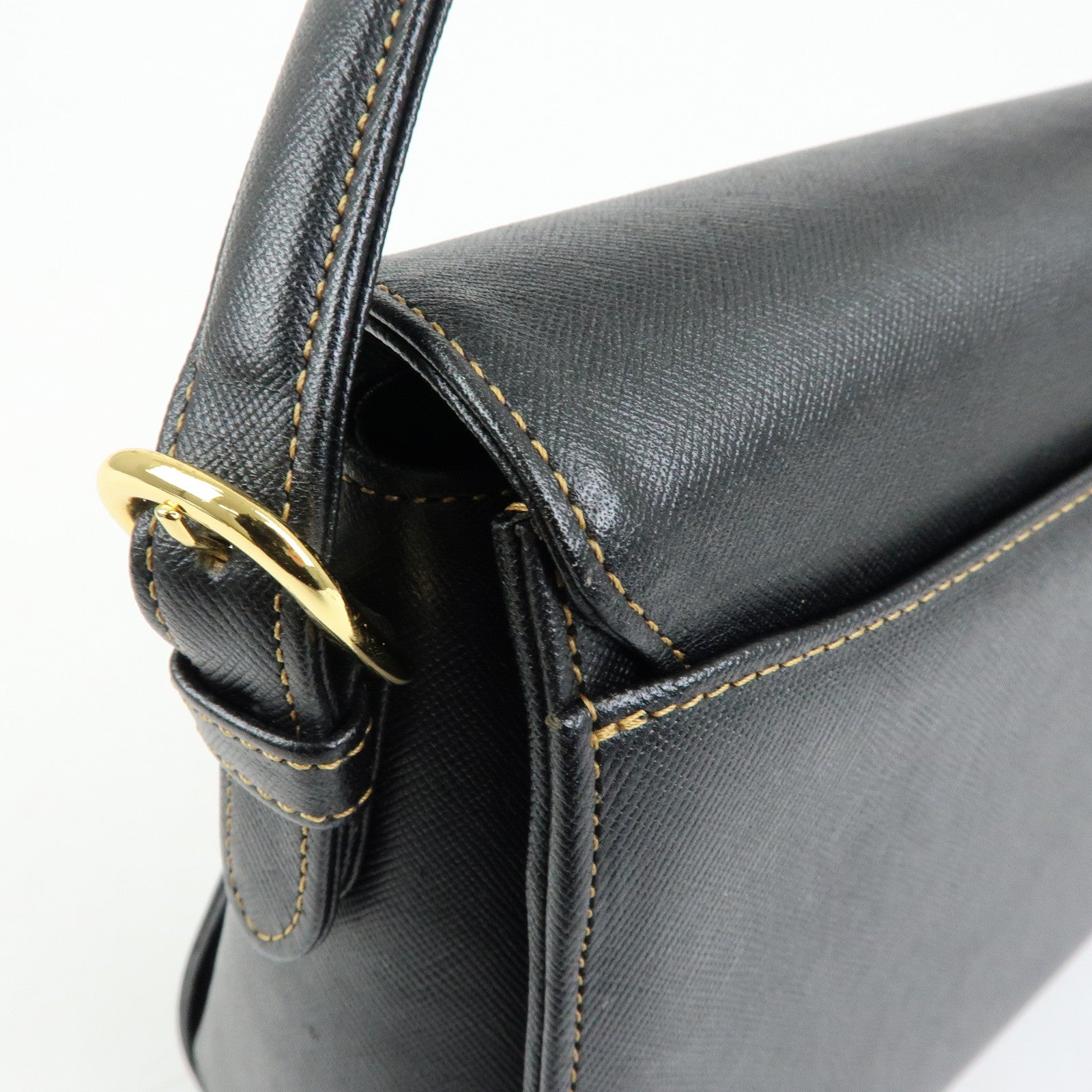 VALENTINO Leather 2Way Bag Hand Bag Shoulder Bag Black