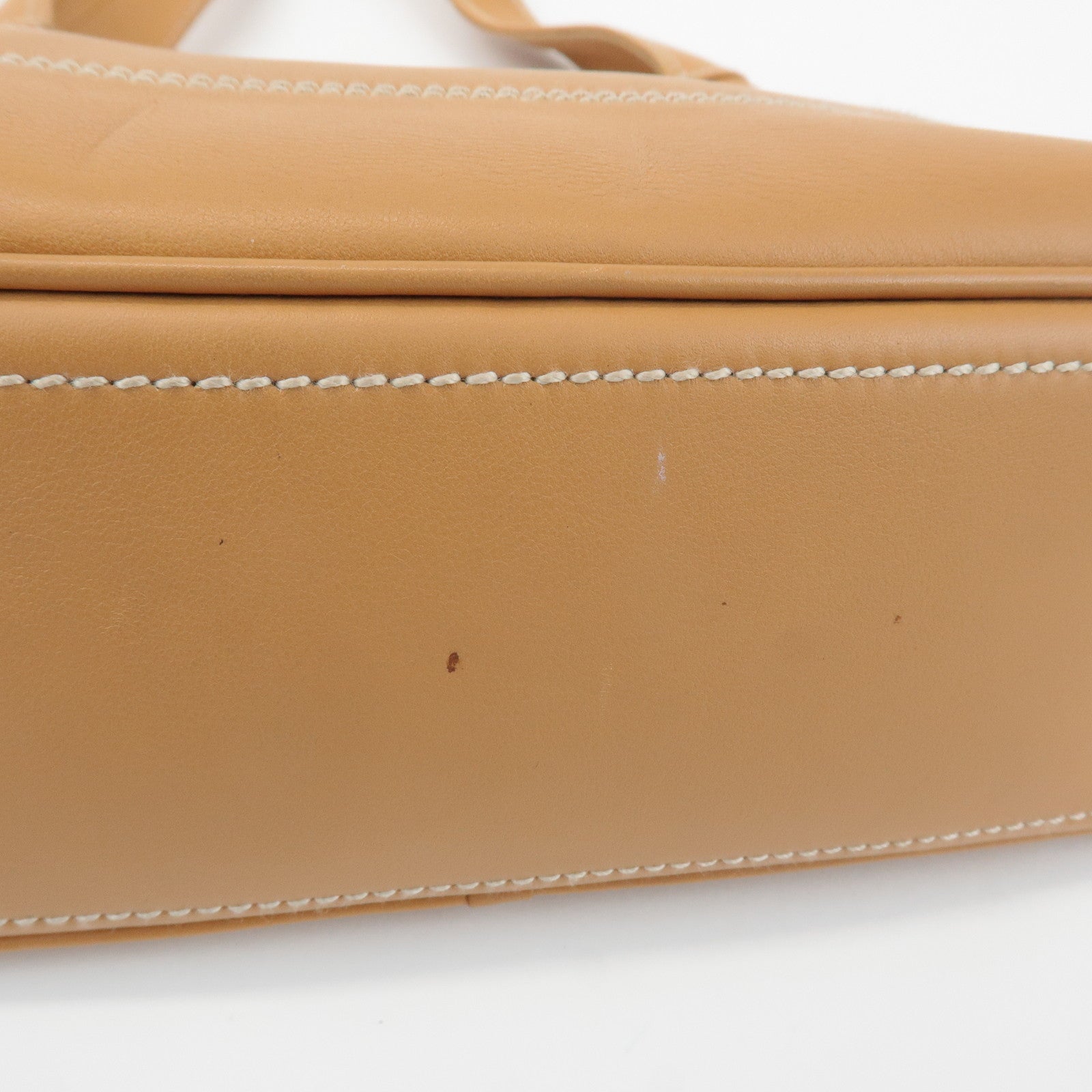 Ferragamo Gancini Leather Shoulder Bag Light Brown Silver HDW Used