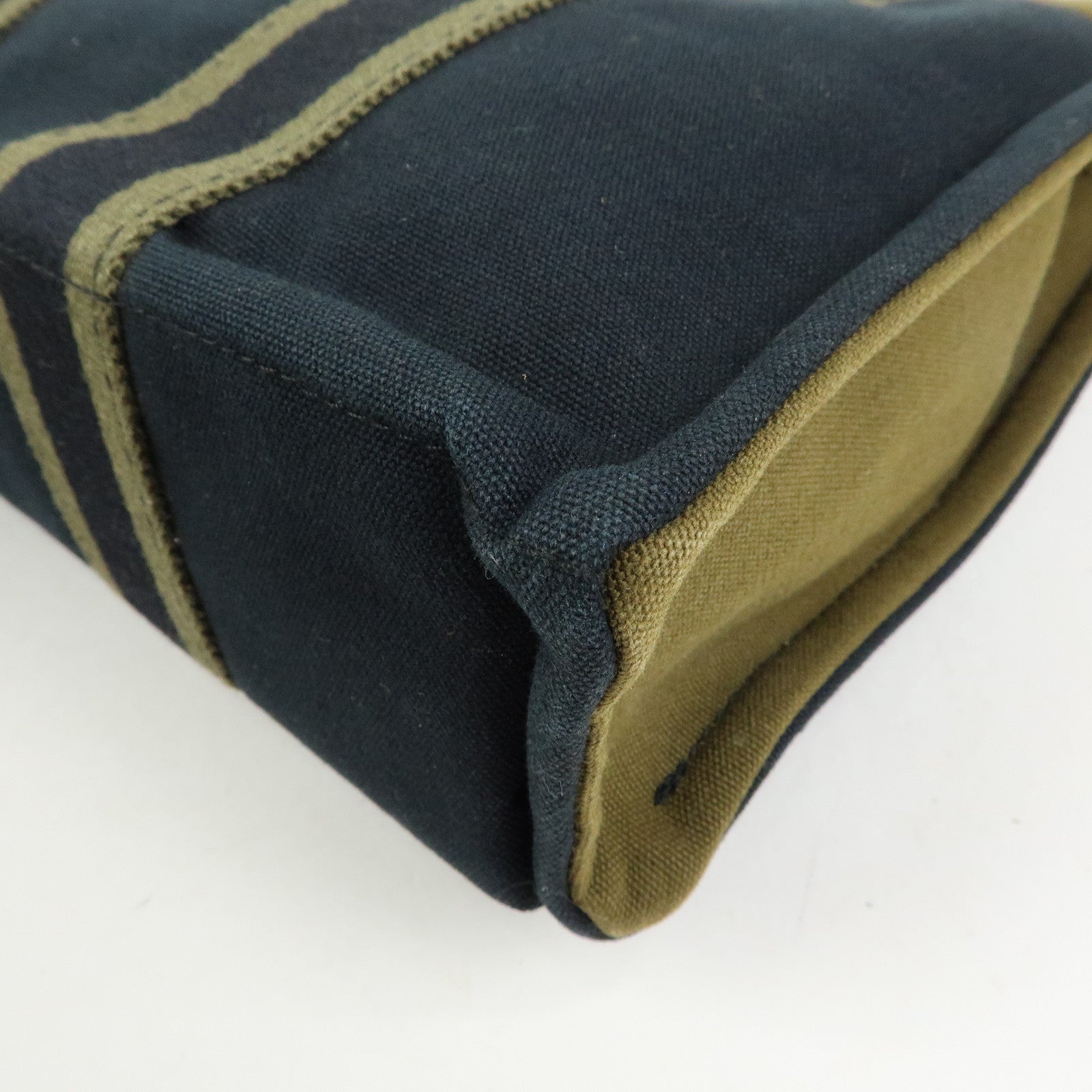 HERMES Fourre Tout PM Canvas Tote Bag Hand Bag Navy Khaki