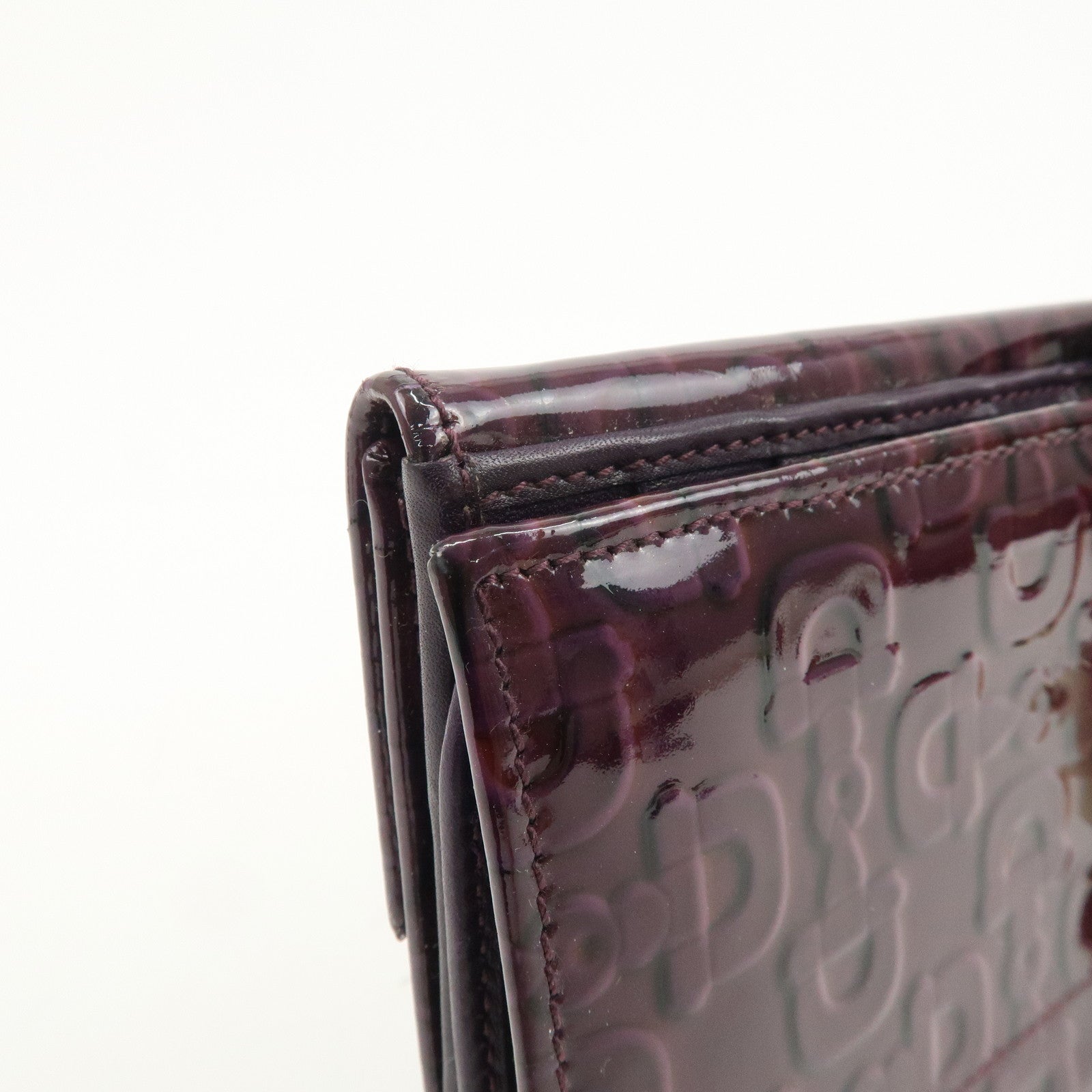 GUCCI New Jackie Logo Patent Leather Long Flap Wallet Purple 141430