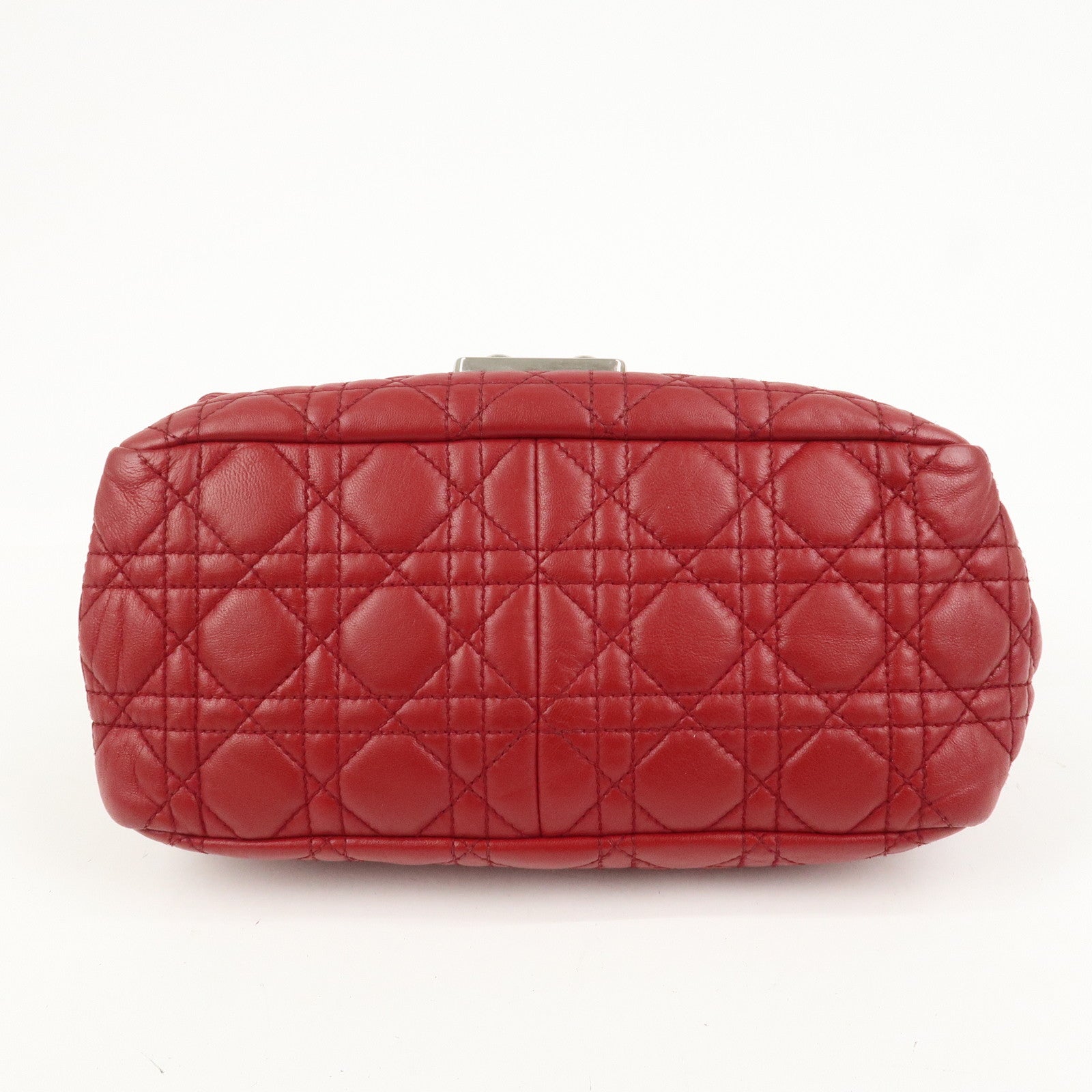 Christian Dior Canage Leather Chain Shoulder Bag Hand Bag Red