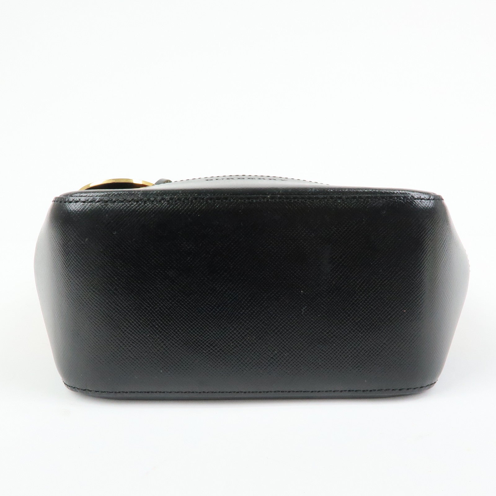 BURBERRY Nova Plaid Canvas Leather Hand Bag Tote Bag Beige Black