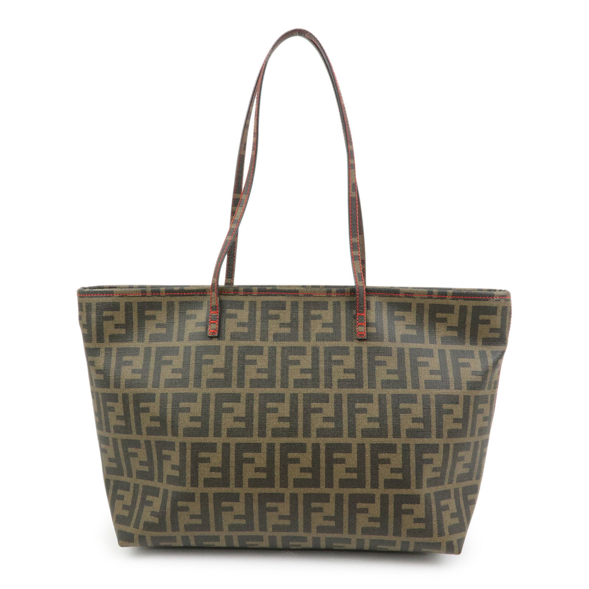 FENDI Zucca PVC Tote Bag Shoulder Bag Brown Black 8BH198