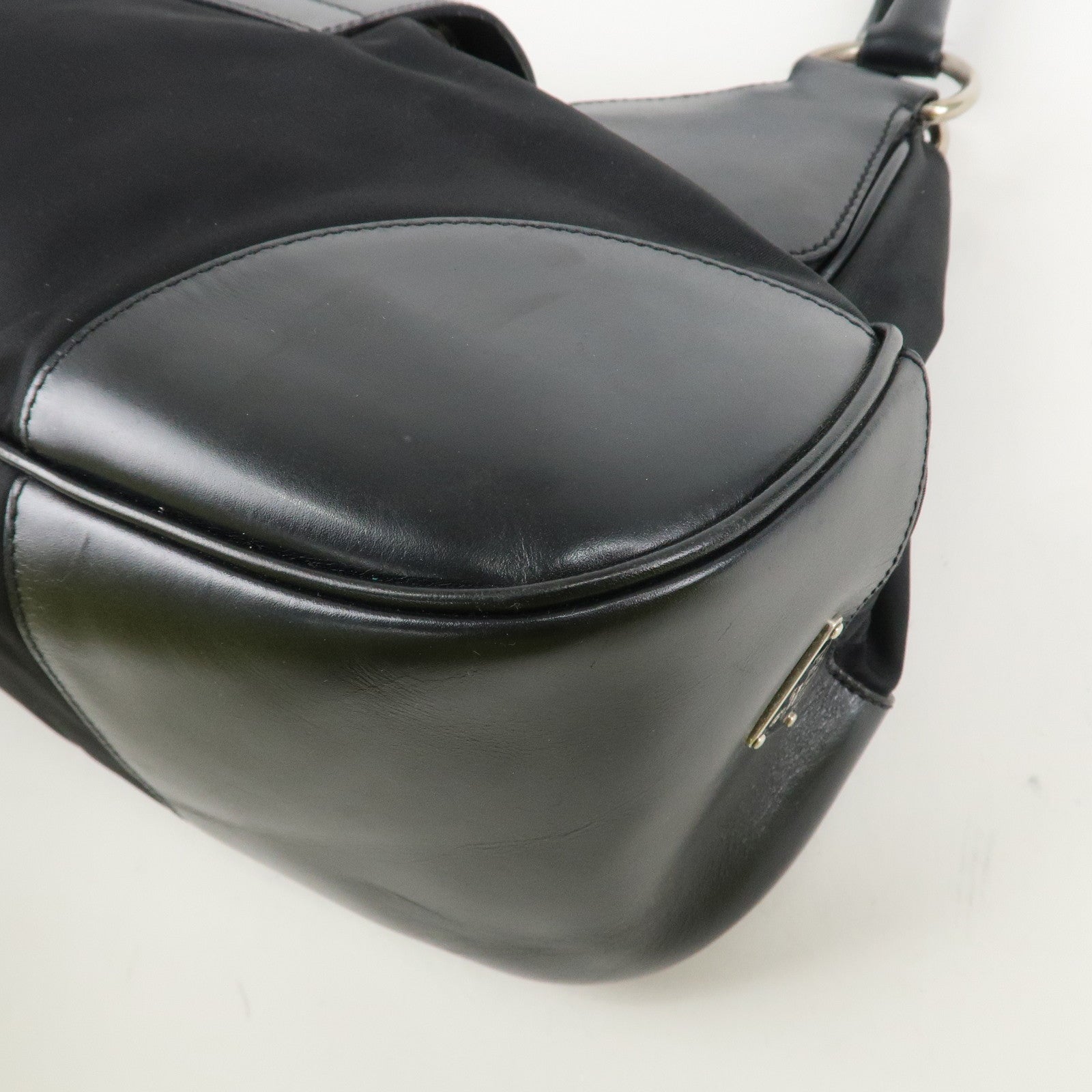 PRADA Moon Silhouette Shoulder Bag Hand bag Black Silver HDW BR0828 Used