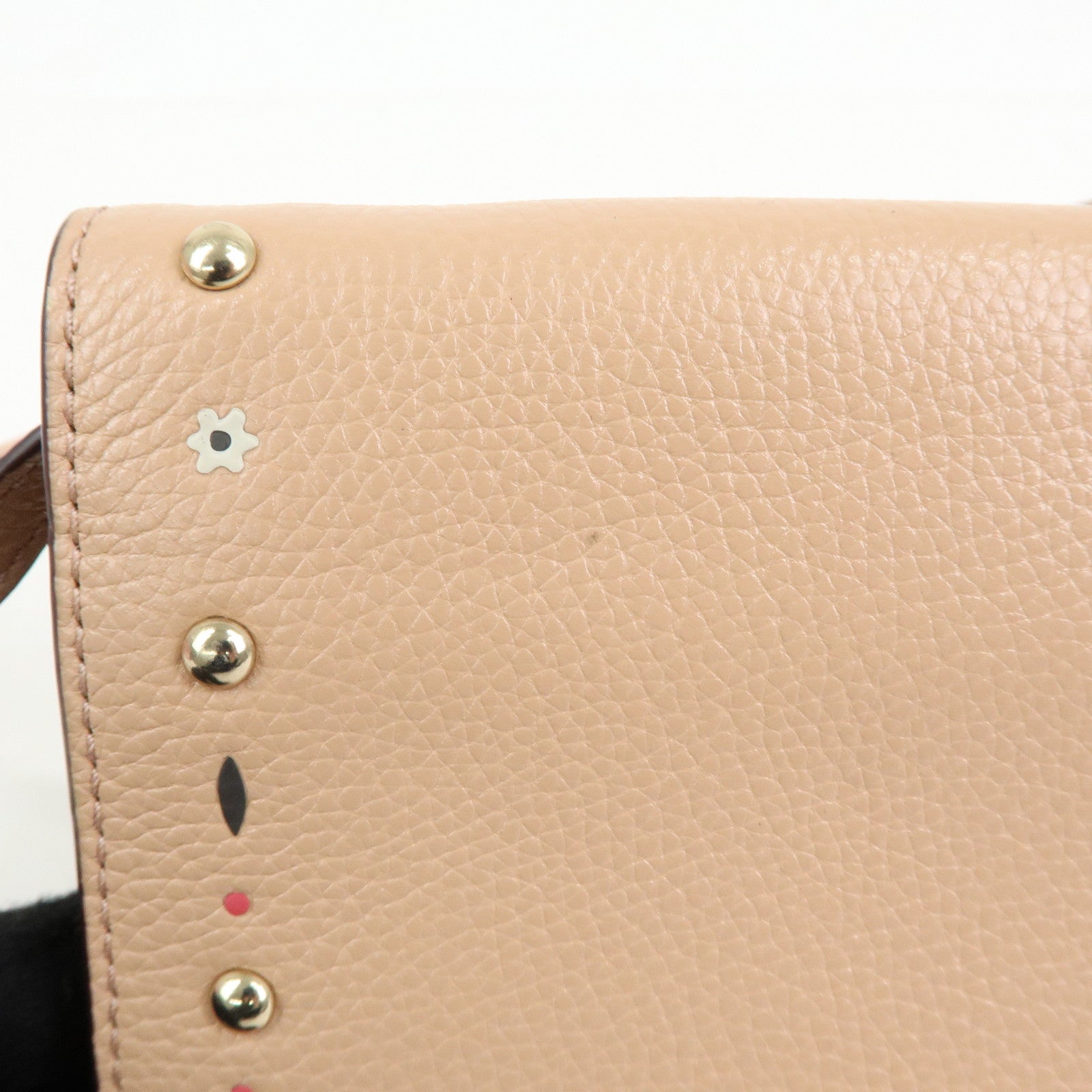 COACH Set of 2 Leather Shoulder Bag Shoulder Wallet Pink Beige