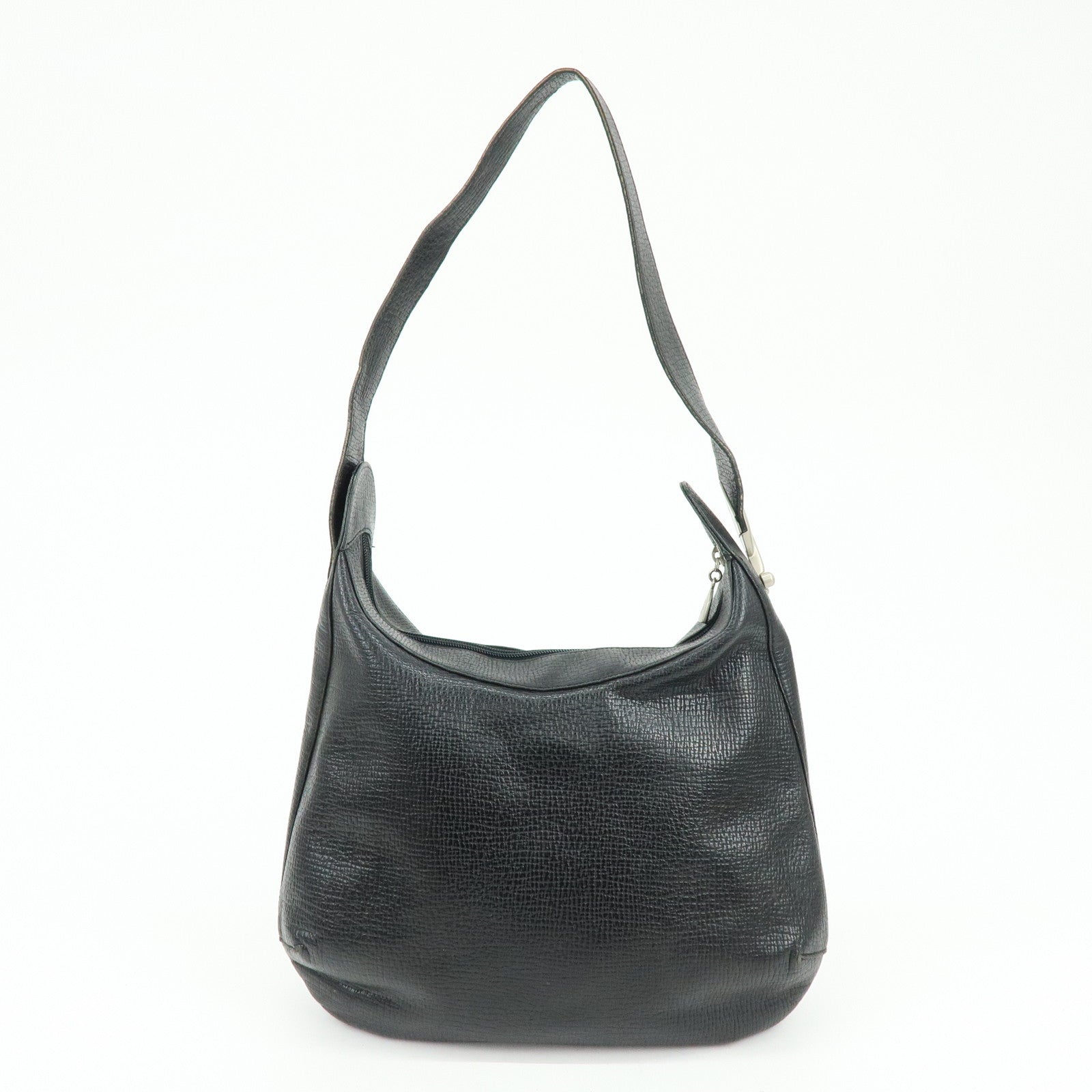 LOEWE Embossed Leather Shoulder Bag Hand Bag Black