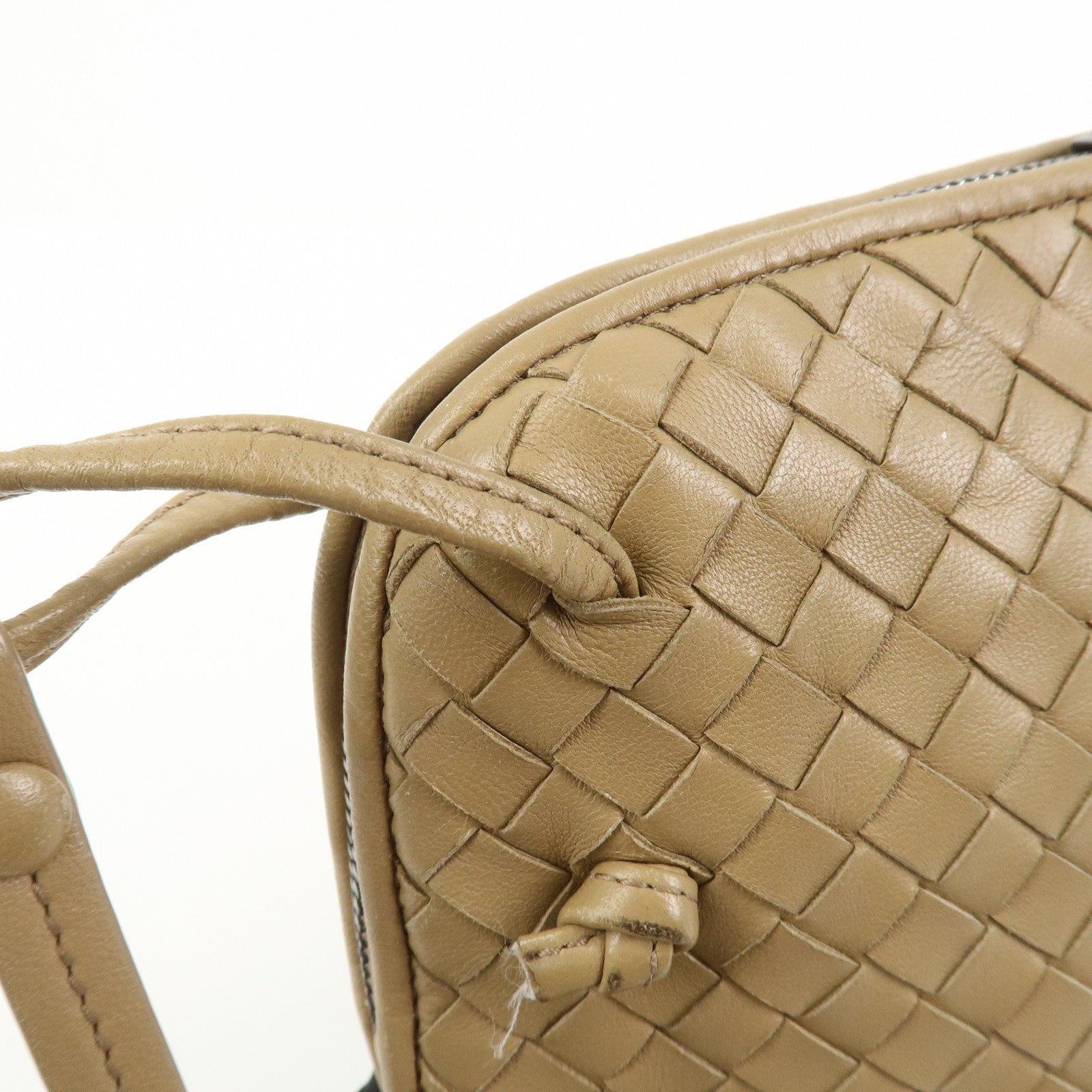 BOTTEGA VENETA Intrecciato Leather Shoulder Bag Light Brown