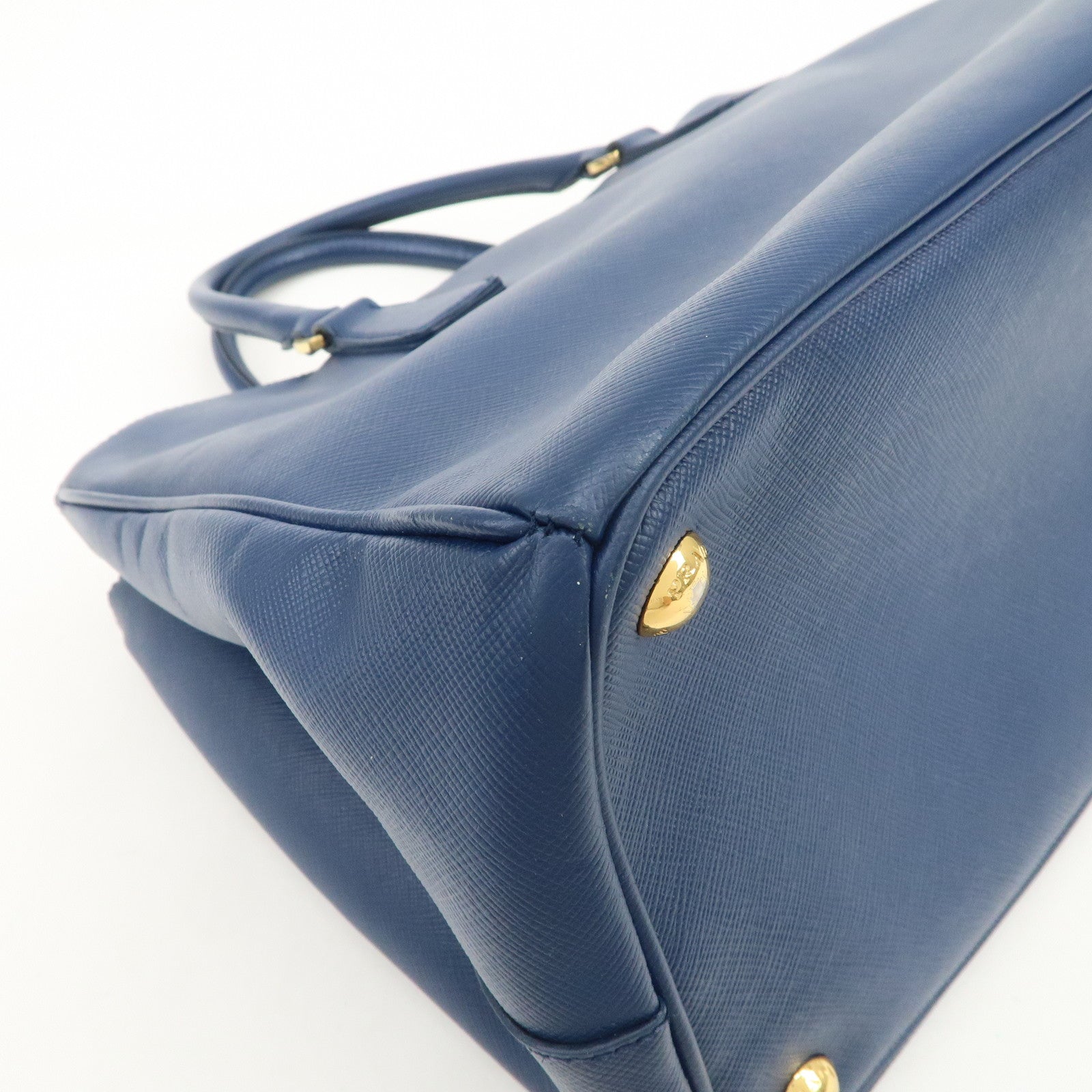 PRADA Triangle Logo Saffiano Leather 2Way Bag Shoulder Bag Blue