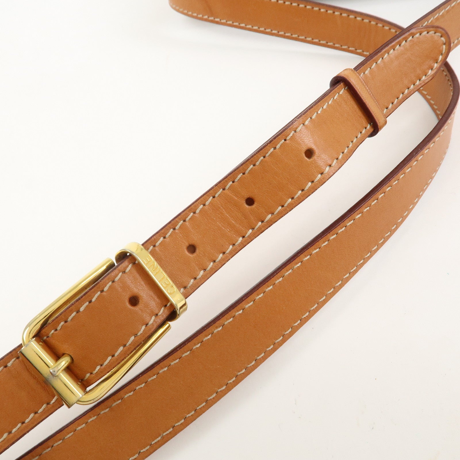 CELINE Macadam PVC Leather Shoulder Bag Crossbody Bag Brown