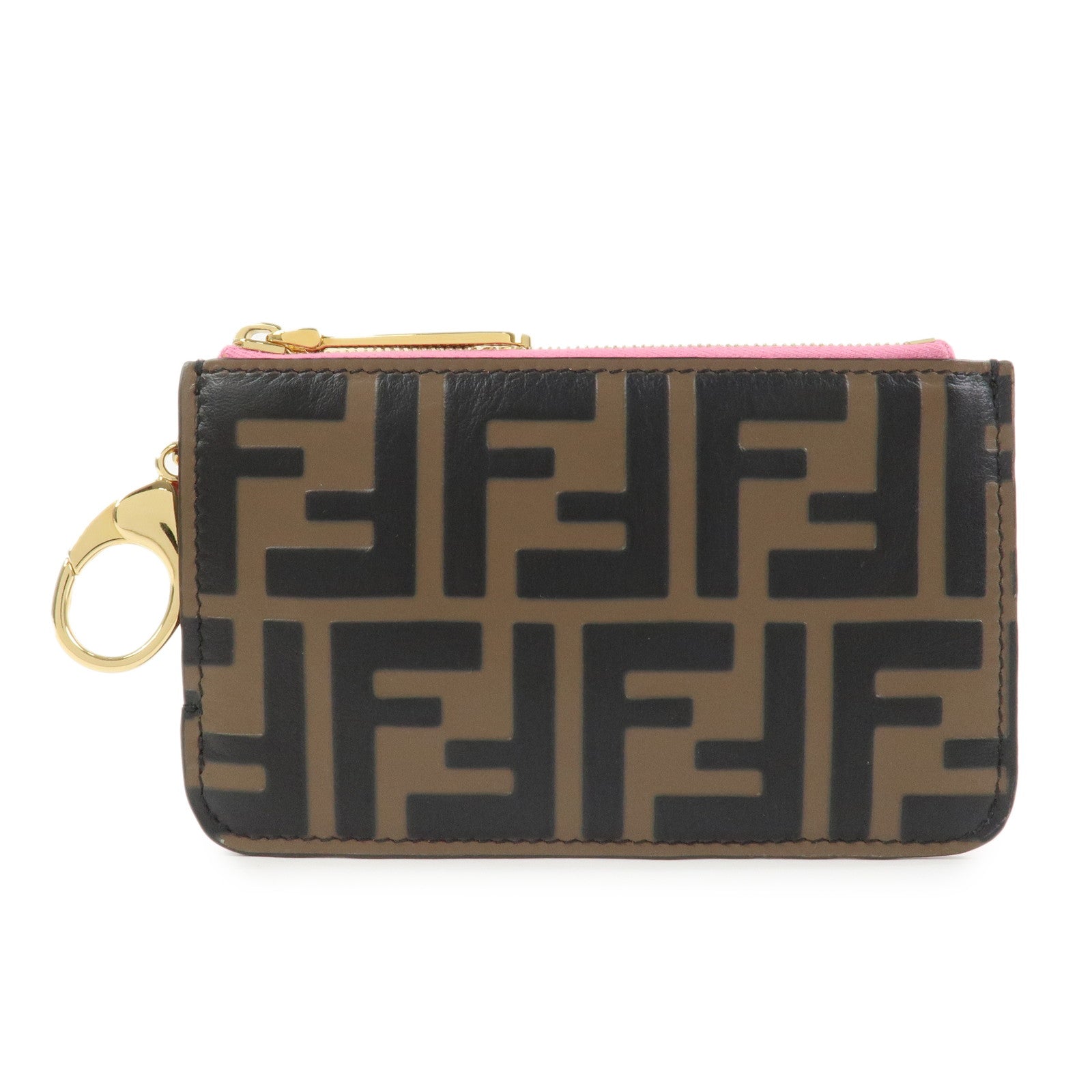 FENDI F IS FENDI Zucca Card Case Flagment Case Black Brown 8AP161