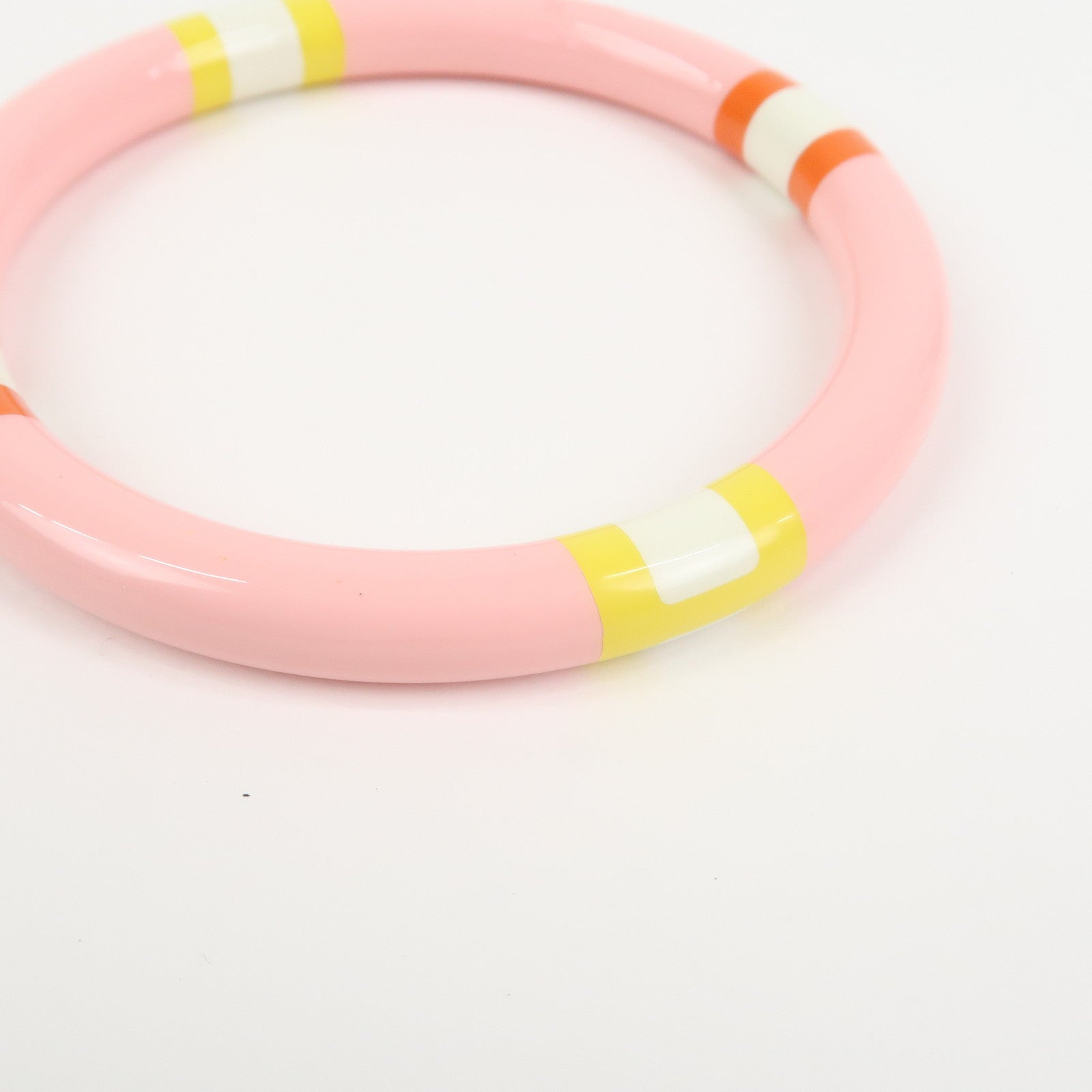 HERMES H Equipe PM Lacquered Wood Bracelet Bangle Pink