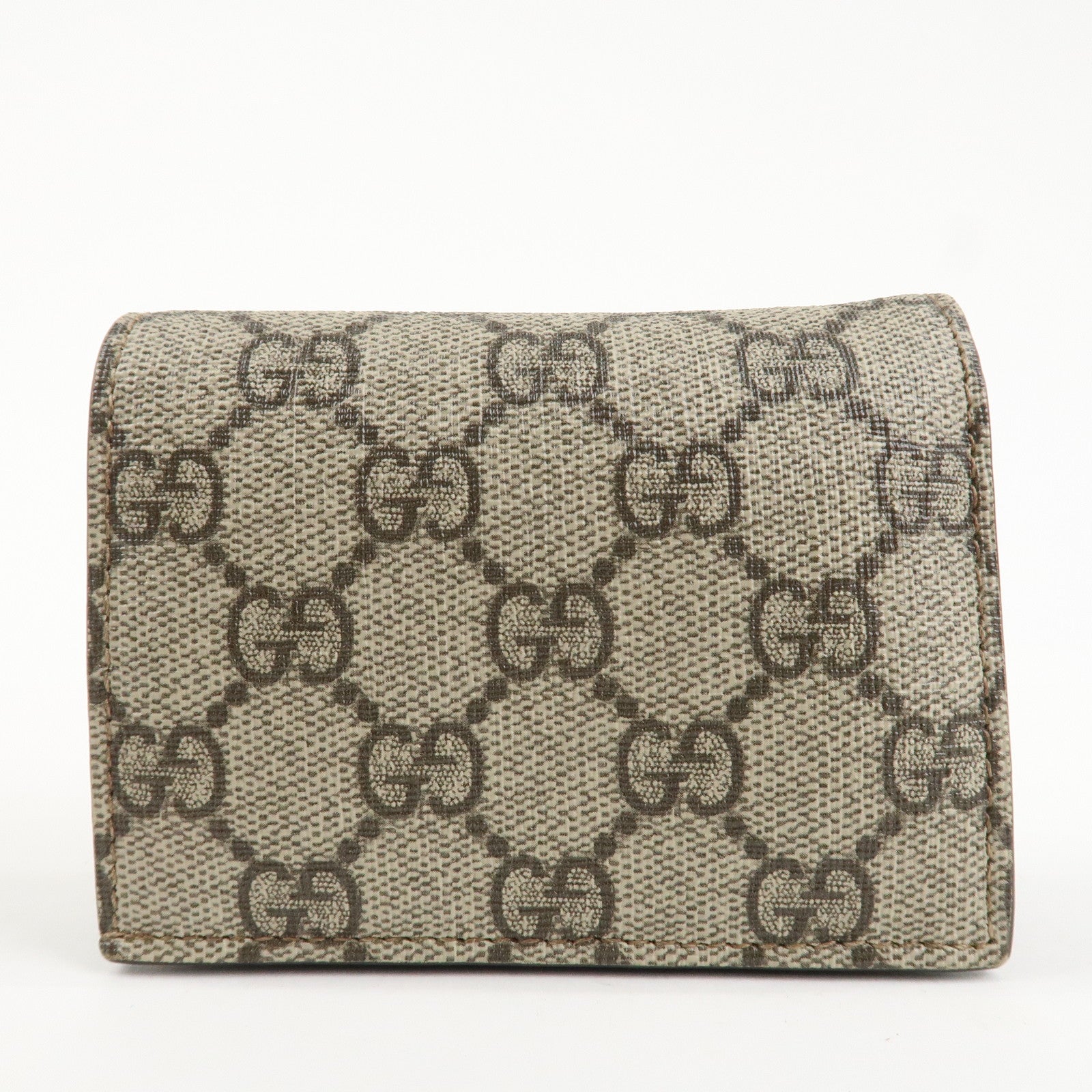 GUCCI GG Supreme Leather Heart Bi-fold Compact Wallet 648848 Used