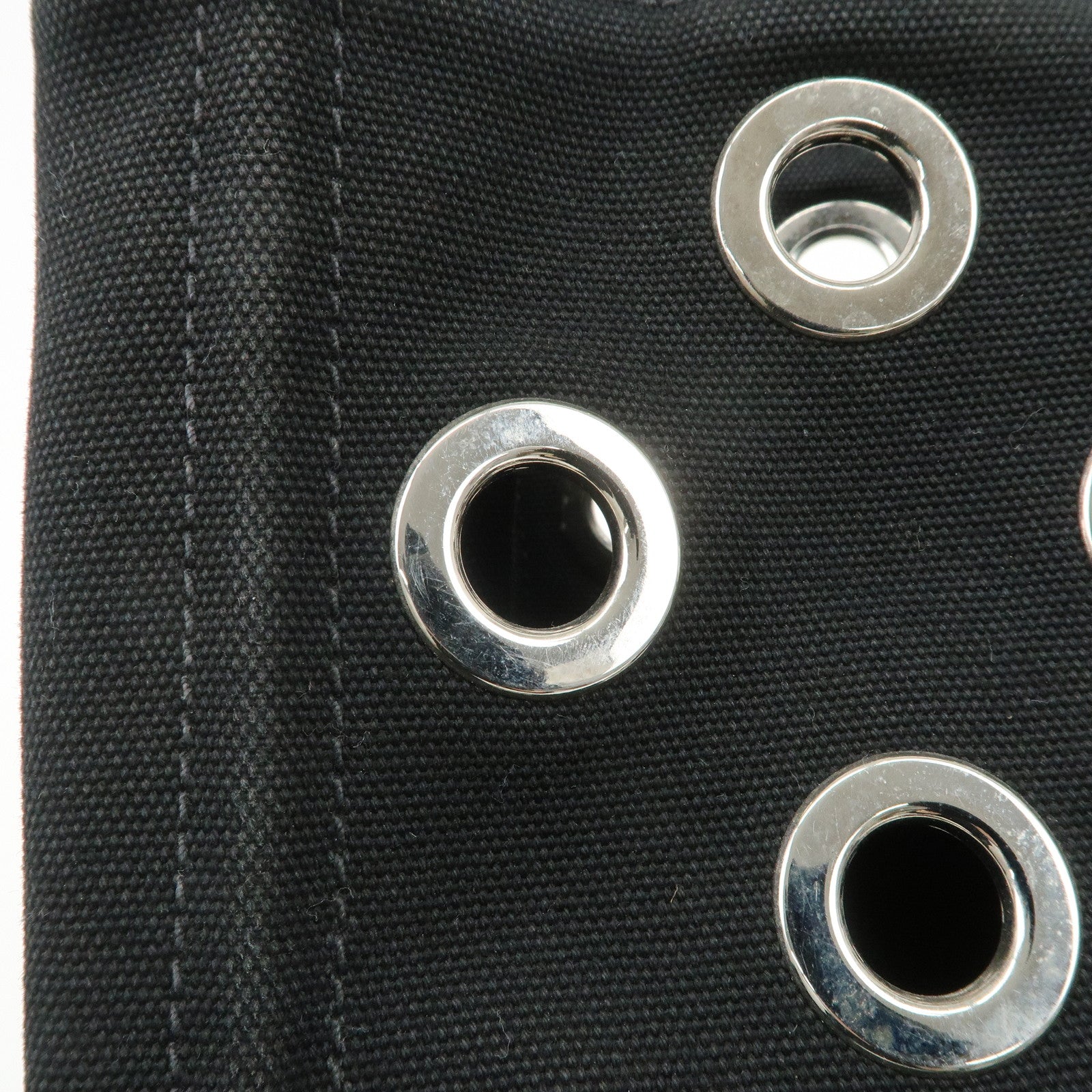 PRADA Canapa Mini Canvas Grommet 2Way Bag Hand Shoulder Bag Black